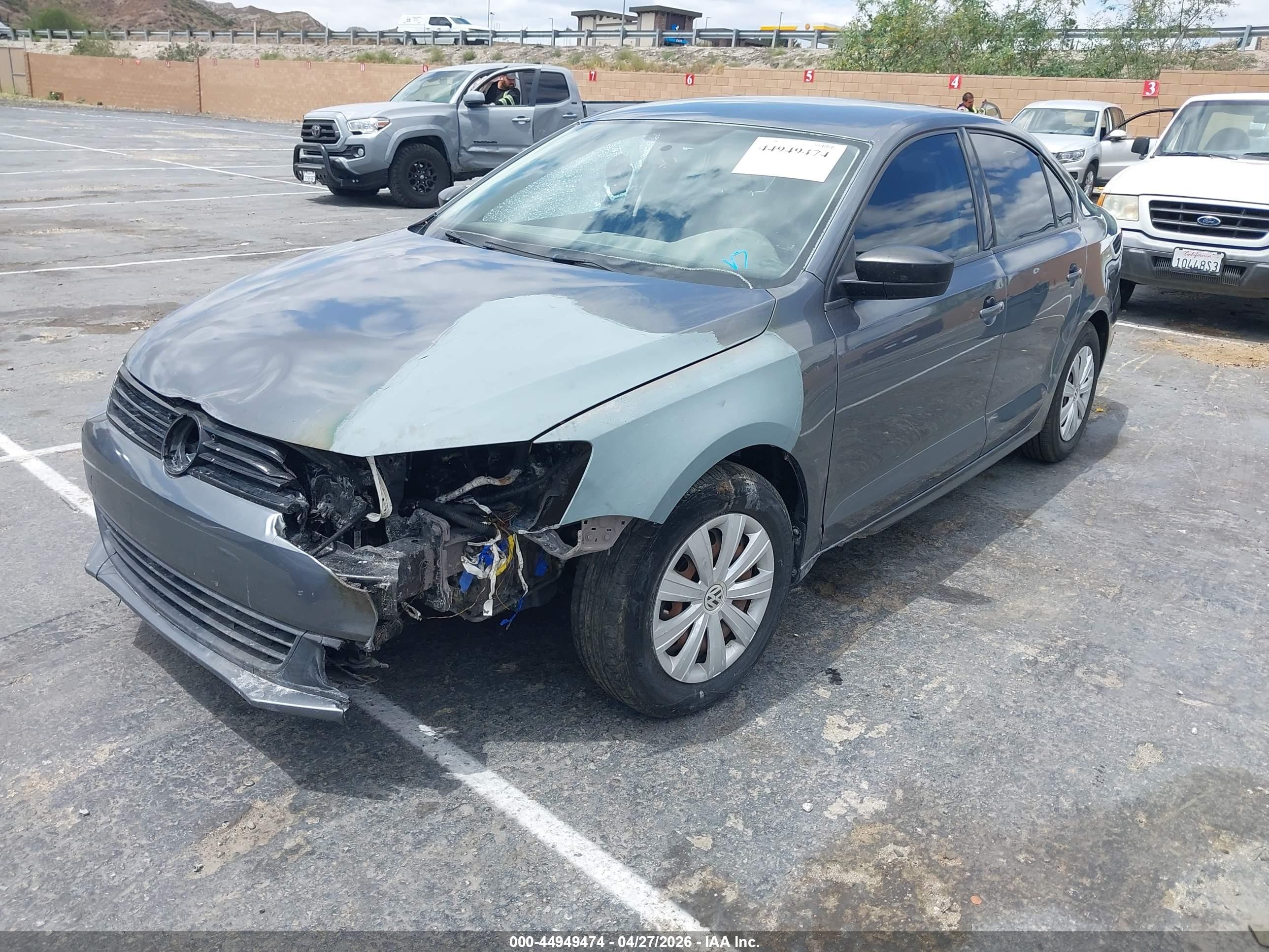 2014 Volkswagen Jetta 2.0l S Gray vin: 3VW2K7AJ1EM208974