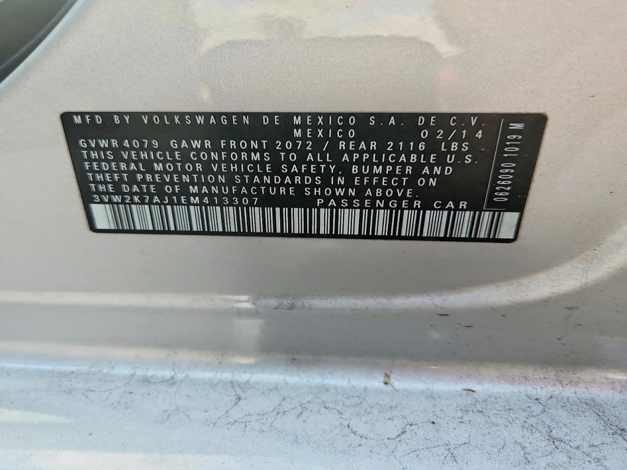 2014 Volkswagen Jetta Base Серебряный vin: 3VW2K7AJ1EM413307