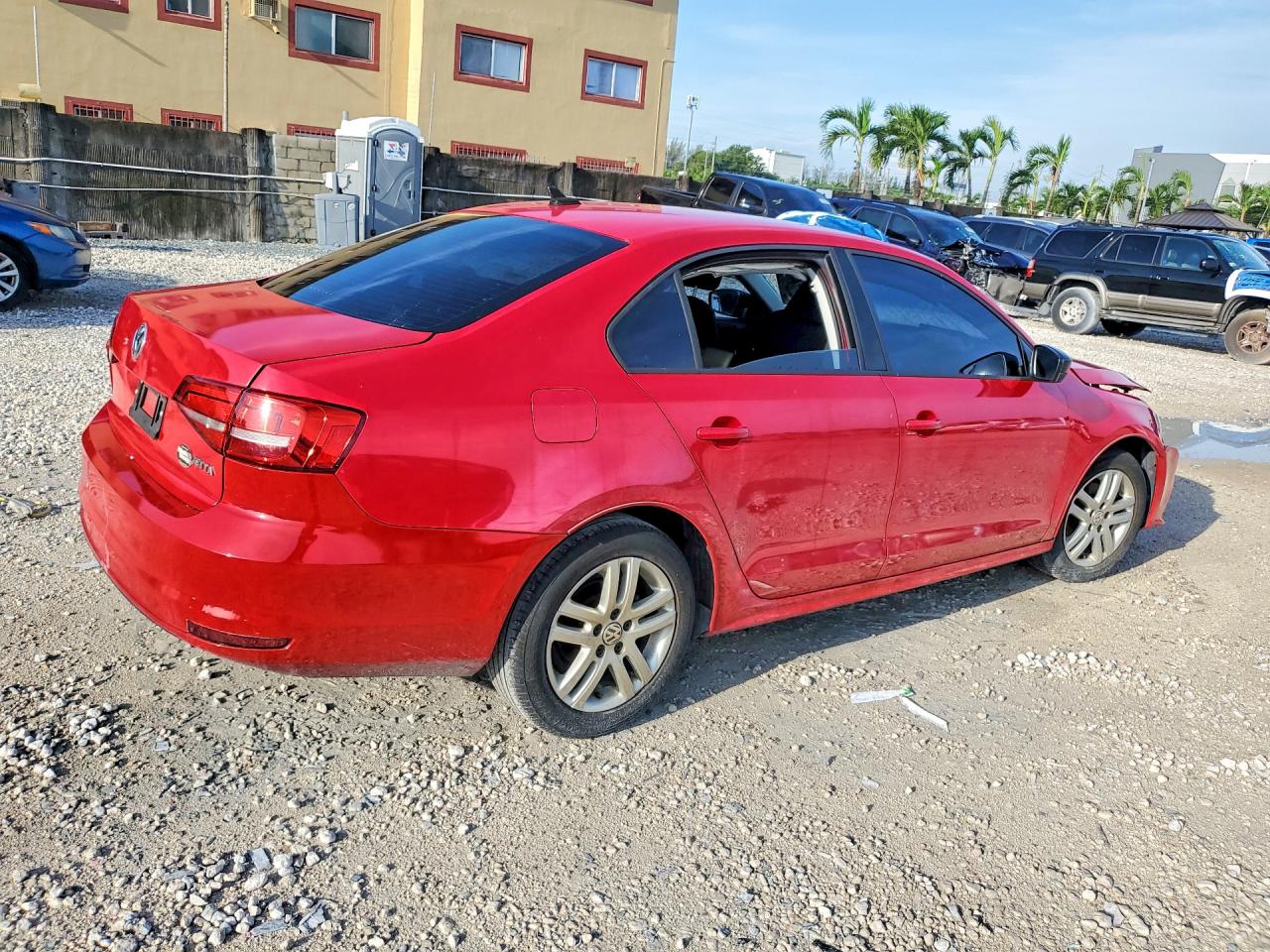 2015 Volkswagen Jetta Base Red vin: 3VW2K7AJ1FM218700