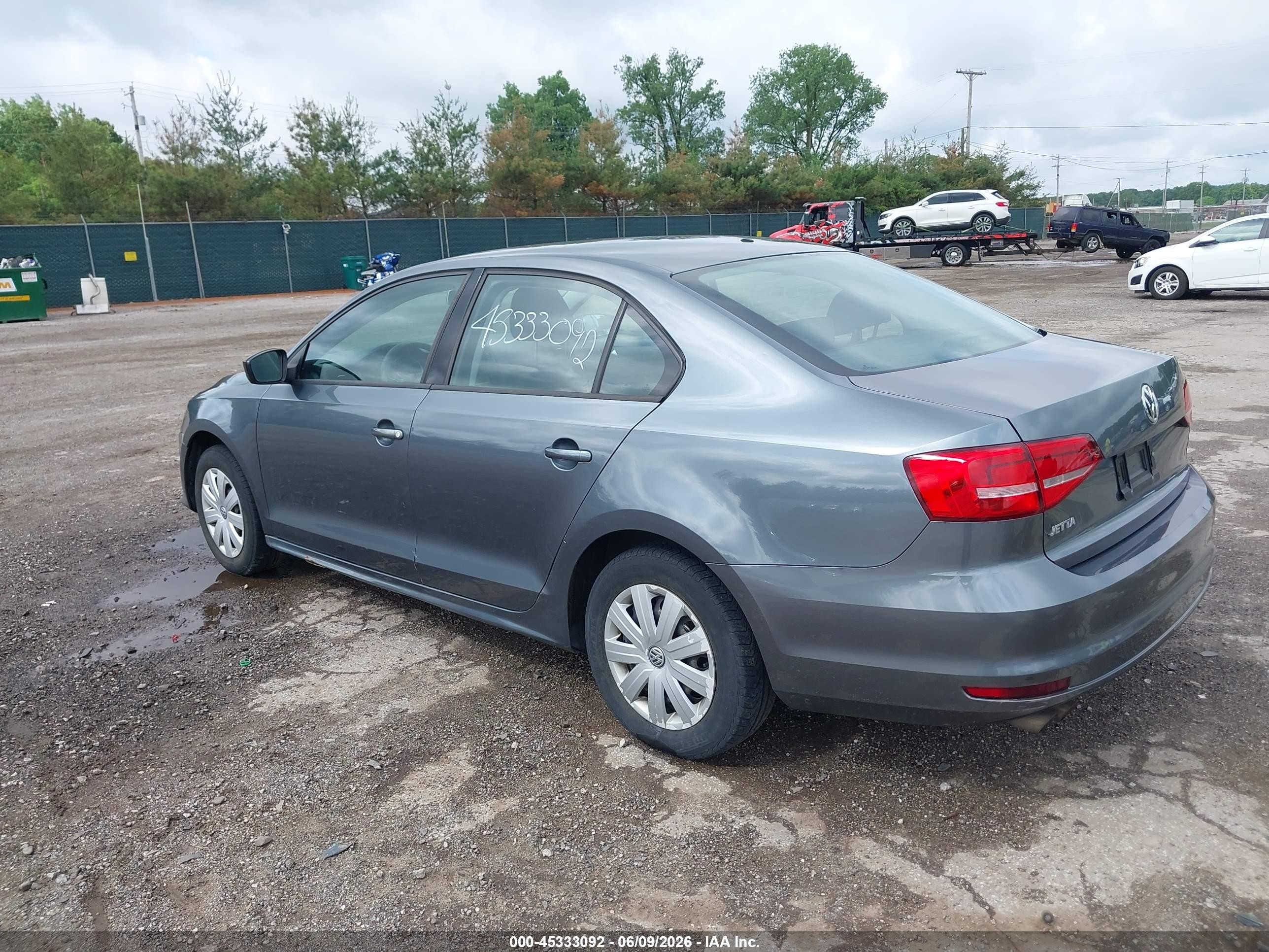 2015 Volkswagen Jetta 2.0l S Gray vin: 3VW2K7AJ1FM281909