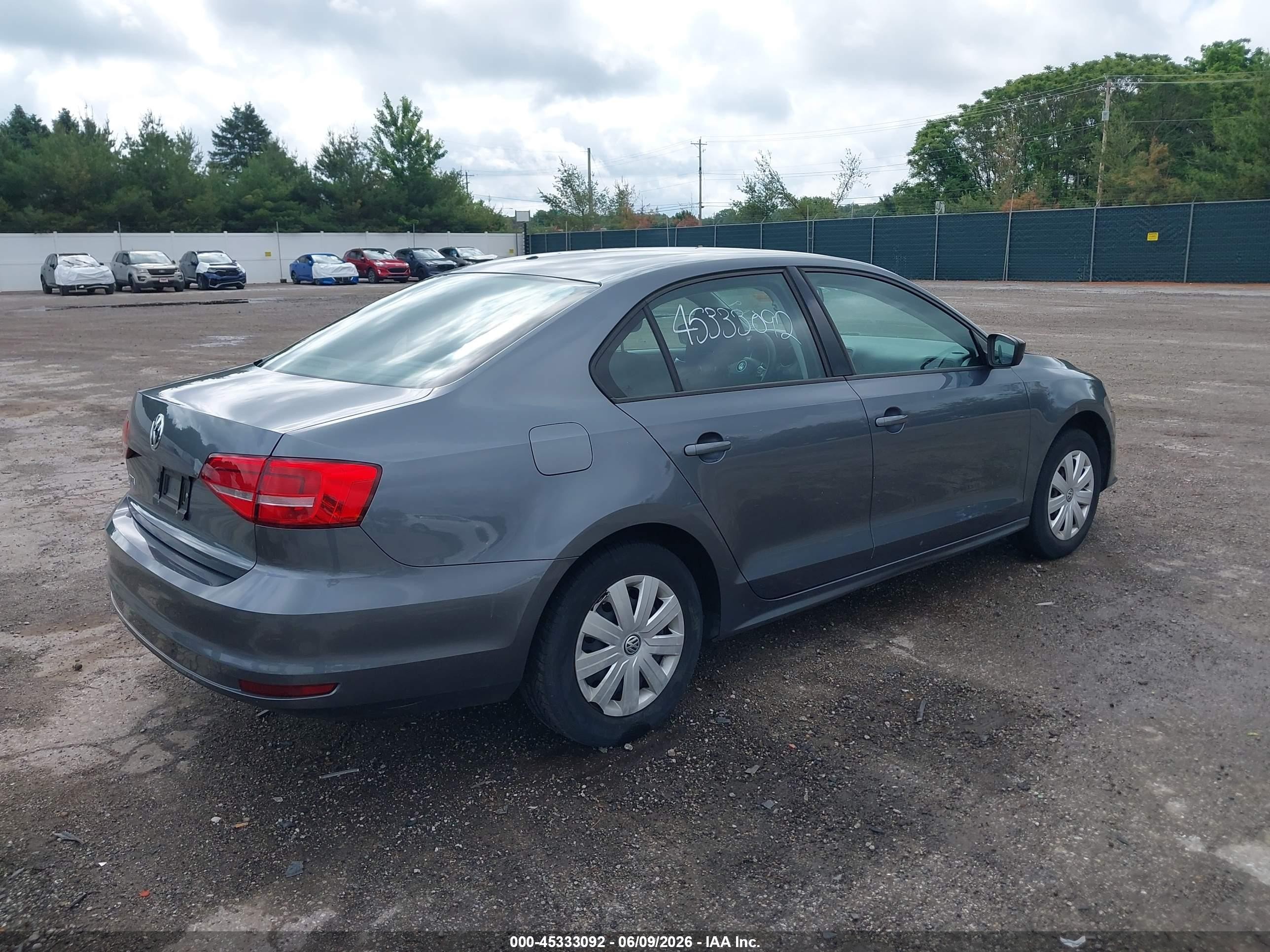 2015 Volkswagen Jetta 2.0l S Gray vin: 3VW2K7AJ1FM281909