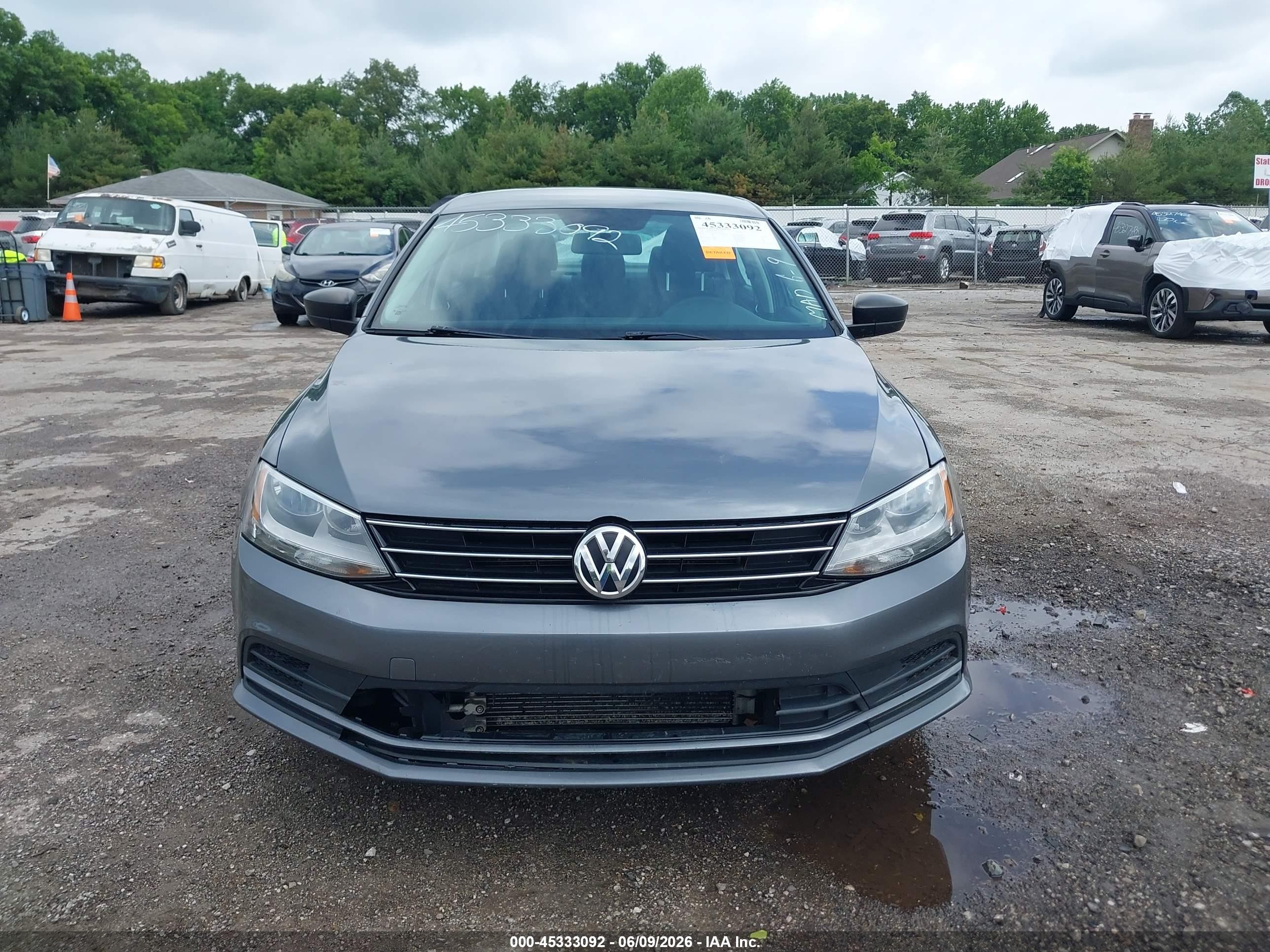 2015 Volkswagen Jetta 2.0l S Gray vin: 3VW2K7AJ1FM281909