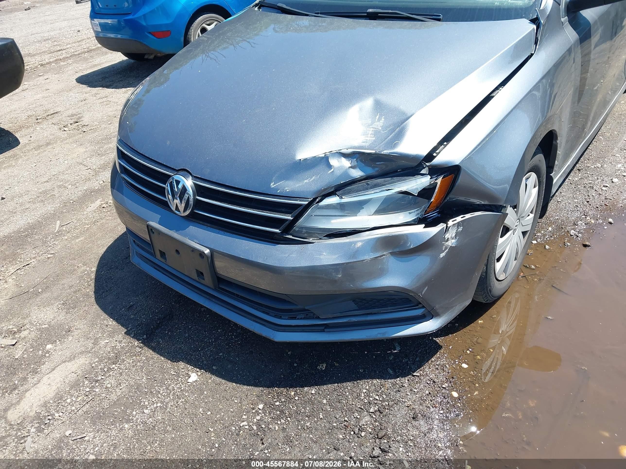 2015 Volkswagen Jetta 2.0l S Gray vin: 3VW2K7AJ1FM336410