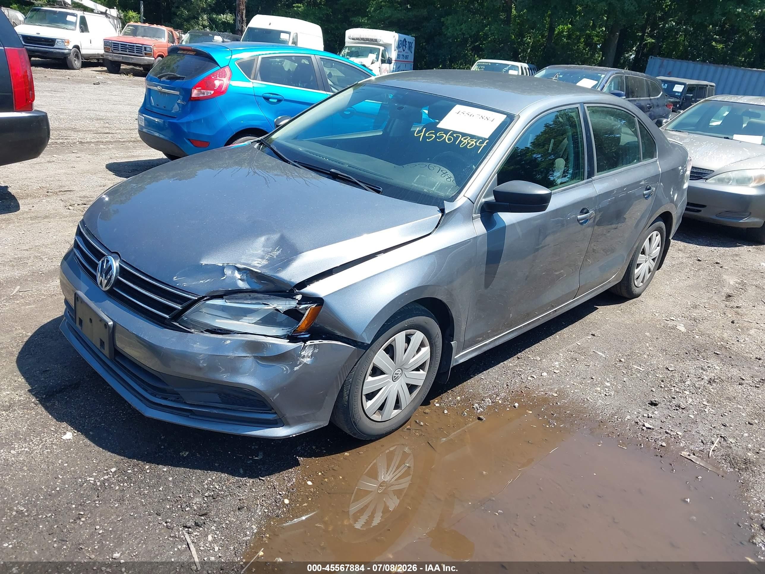 2015 Volkswagen Jetta 2.0l S Gray vin: 3VW2K7AJ1FM336410
