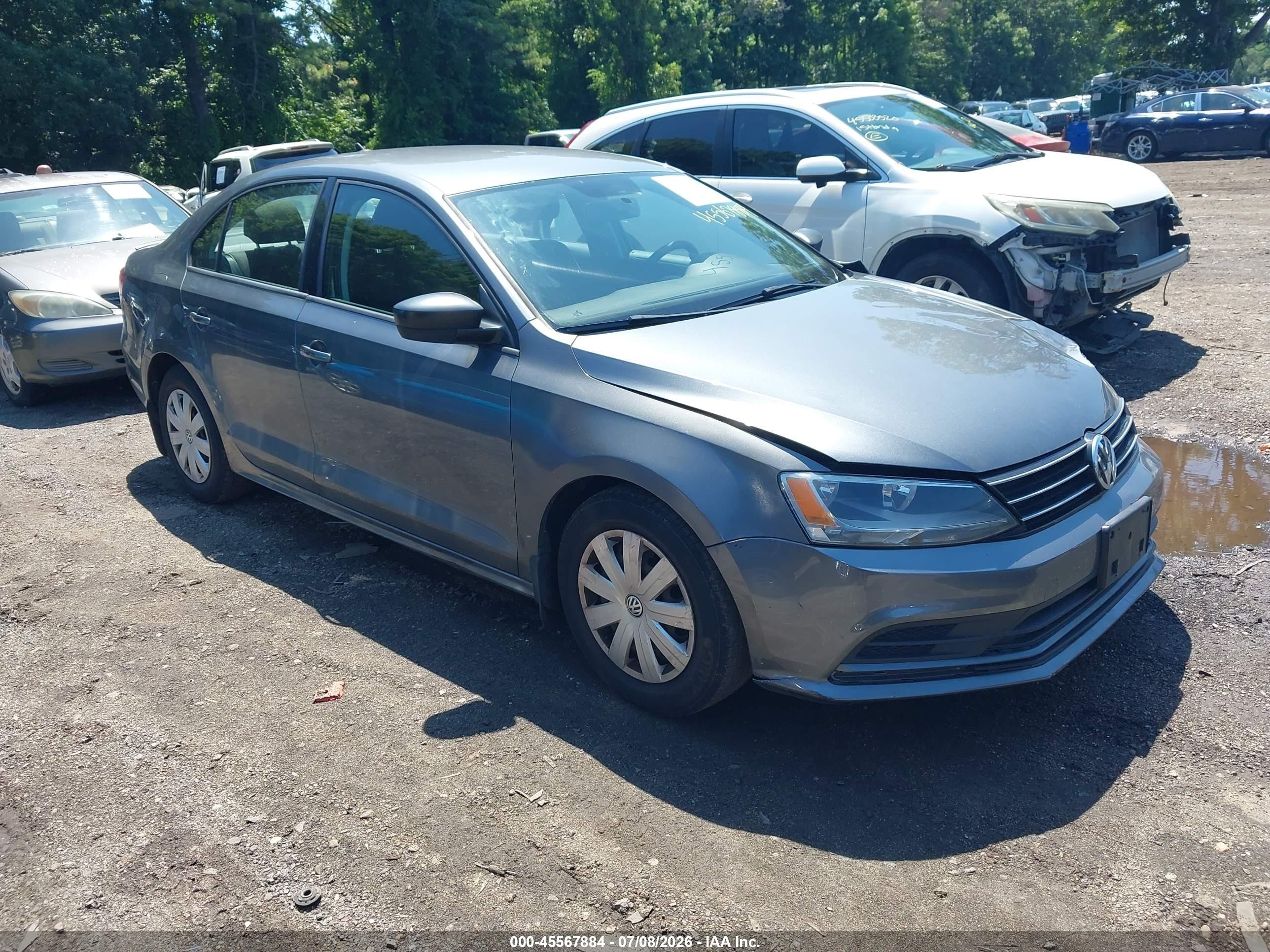 2015 Volkswagen Jetta 2.0l S Gray vin: 3VW2K7AJ1FM336410