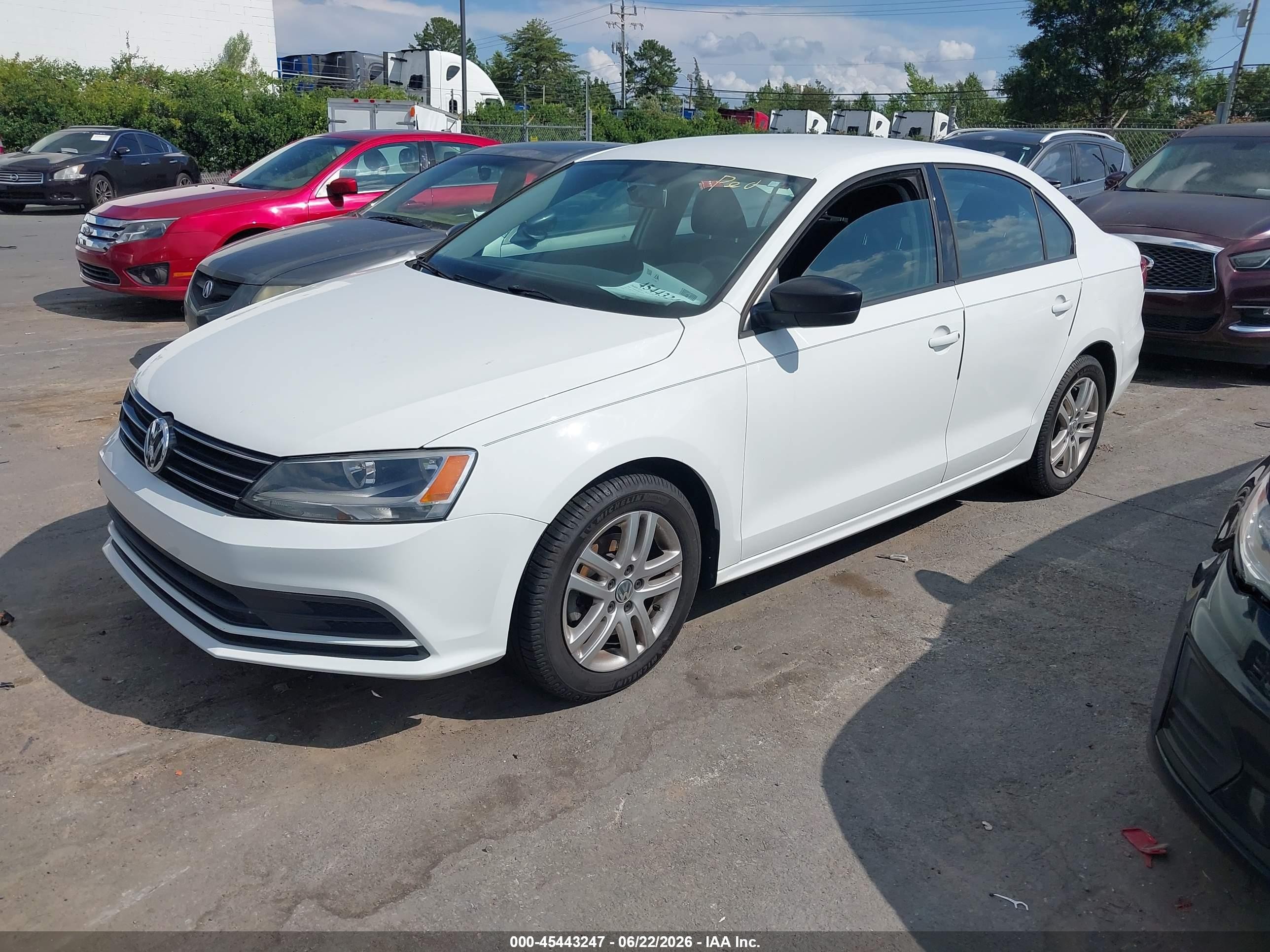 2015 Volkswagen Jetta 2.0l S White vin: 3VW2K7AJ1FM350839