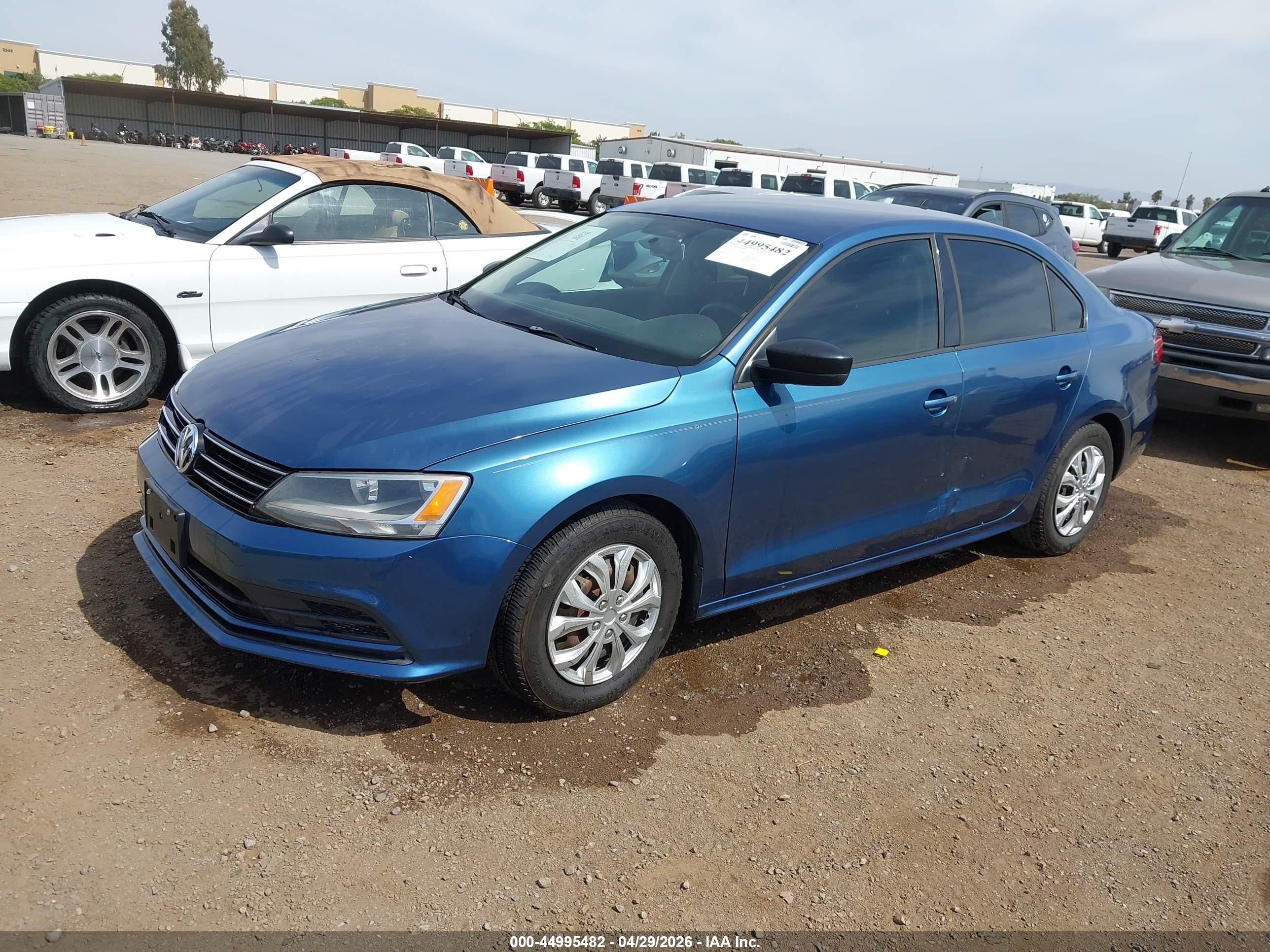 2015 Volkswagen Jetta 2.0l S Синий vin: 3VW2K7AJ1FM357516