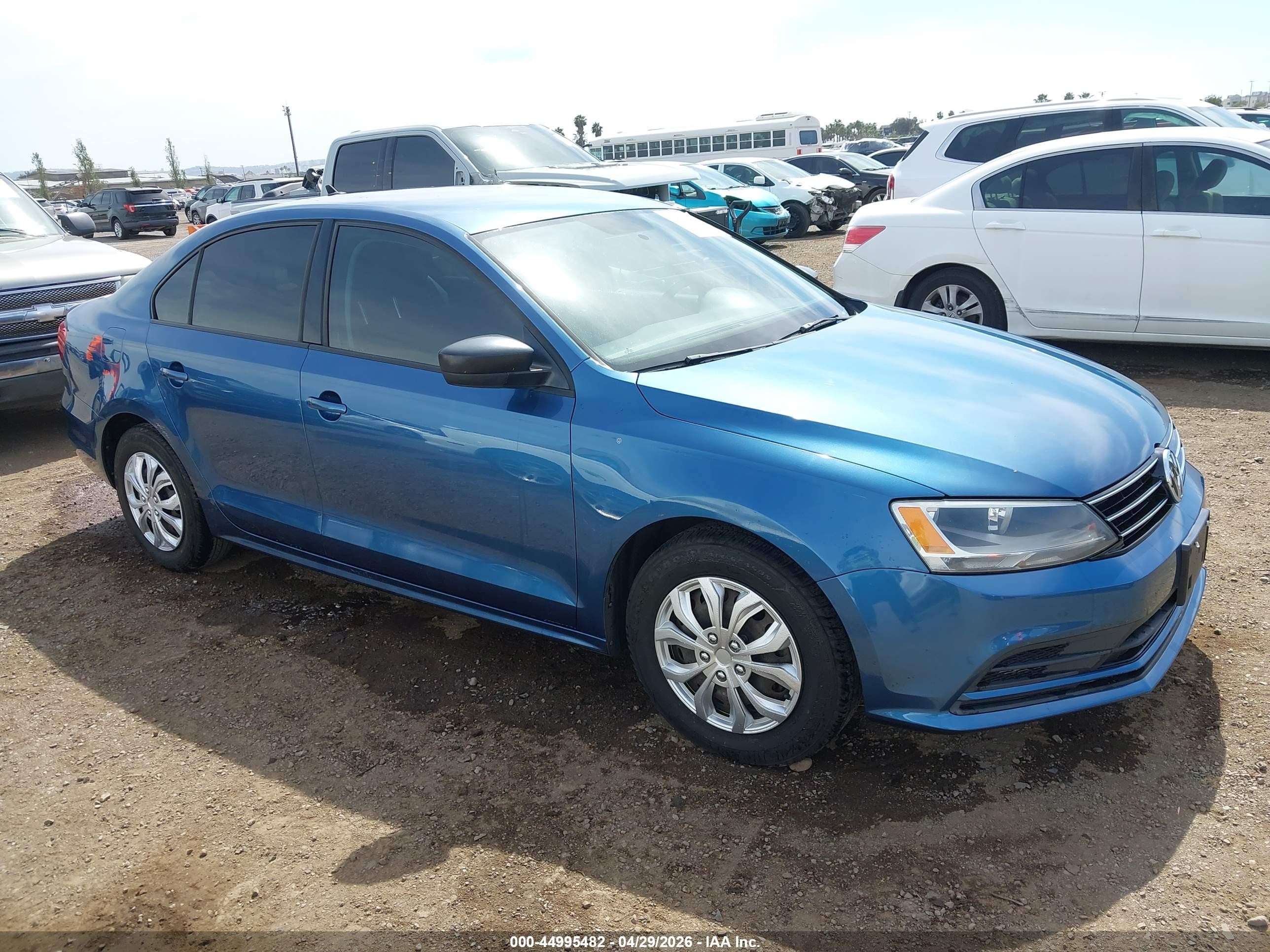 2015 Volkswagen Jetta 2.0l S Blue vin: 3VW2K7AJ1FM357516