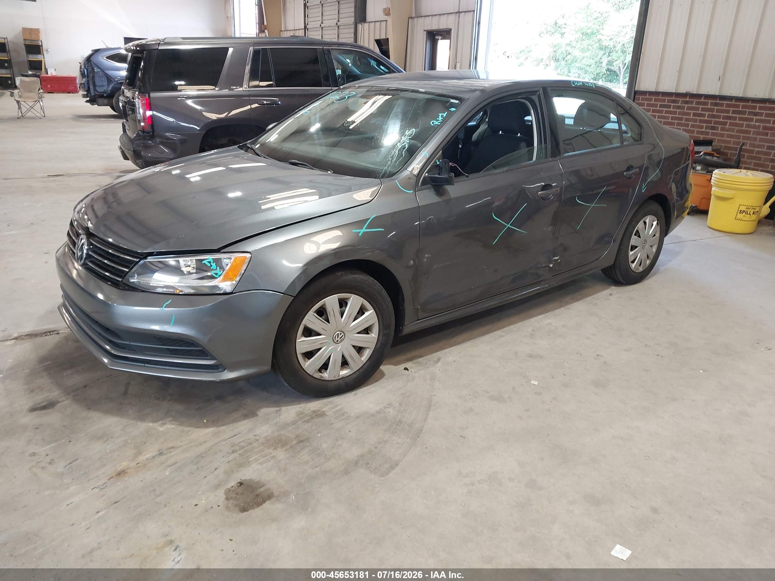 2015 Volkswagen Jetta 2.0l S Gray vin: 3VW2K7AJ1FM402146