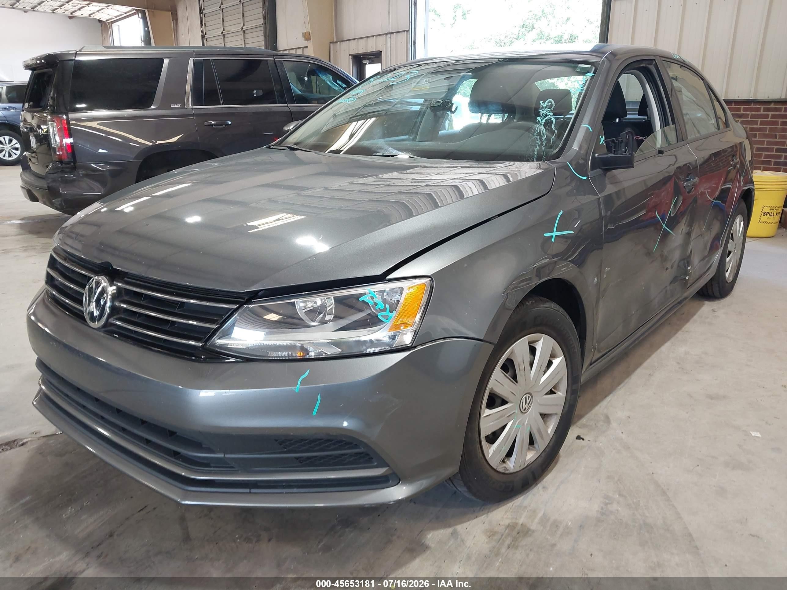 2015 Volkswagen Jetta 2.0l S Gray vin: 3VW2K7AJ1FM402146
