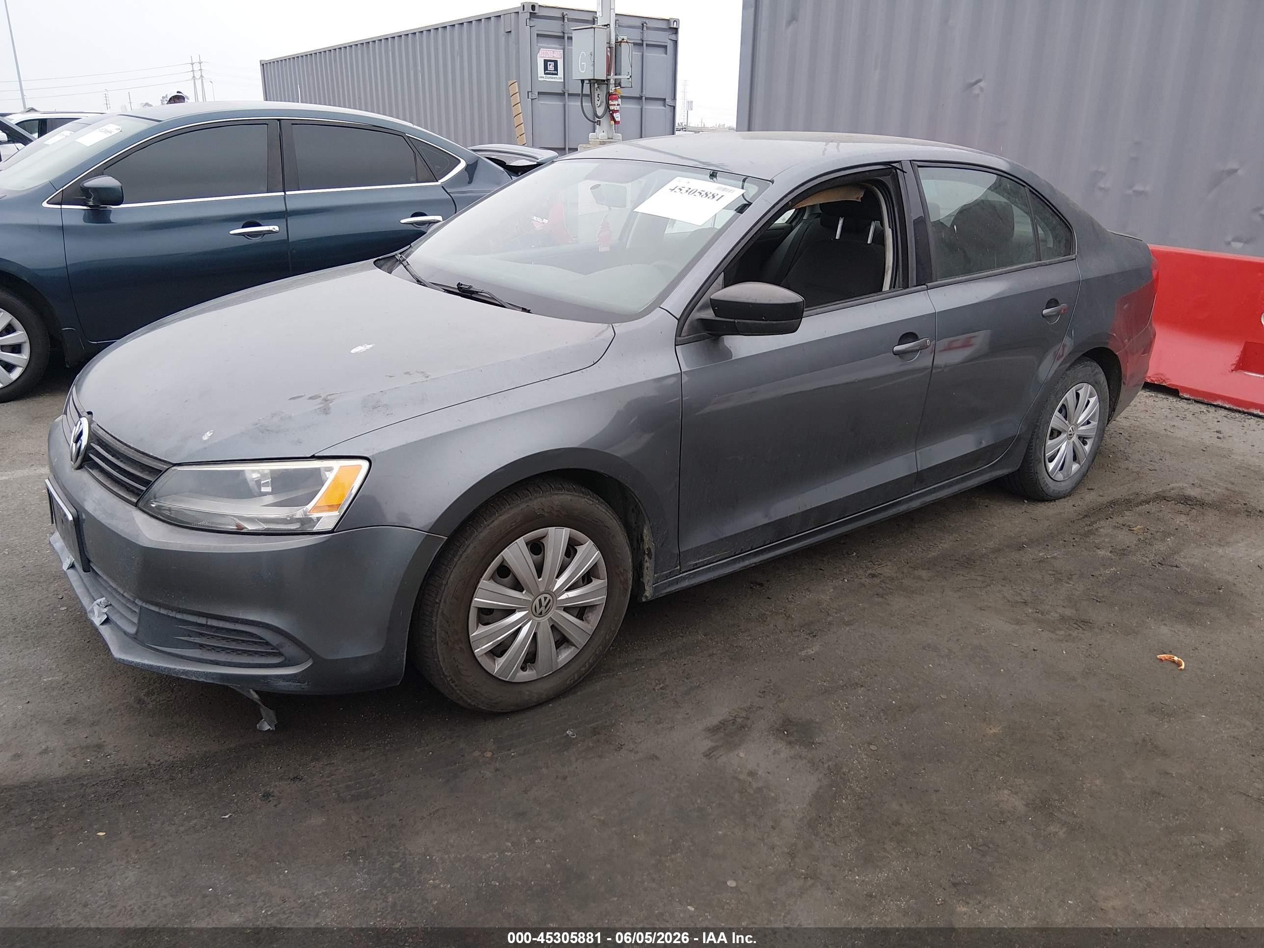 2011 Volkswagen Jetta 2.0l S Gray vin: 3VW2K7AJ2BM059356