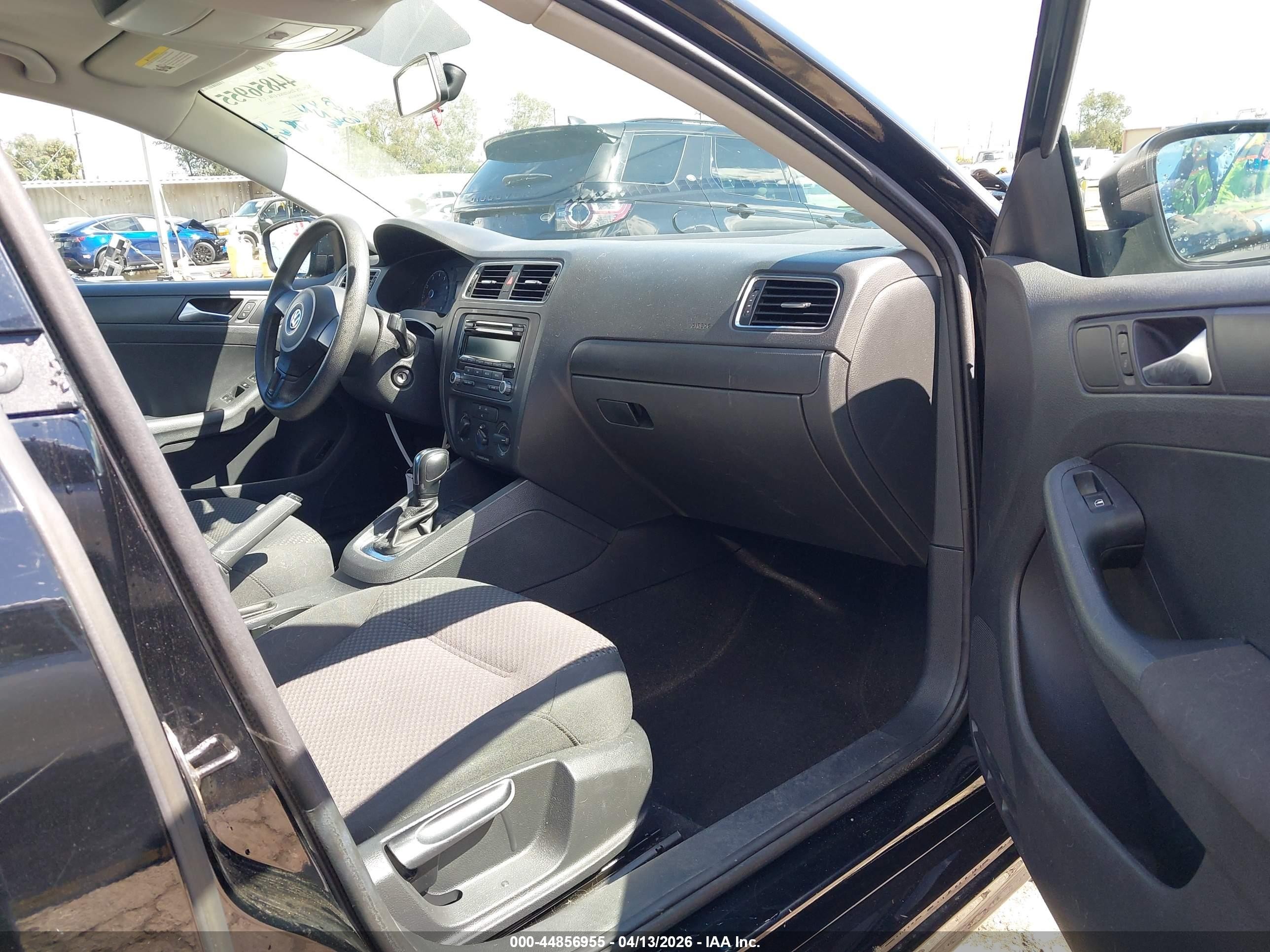 2012 Volkswagen Jetta 2.0l S Black vin: 3VW2K7AJ2CM117158