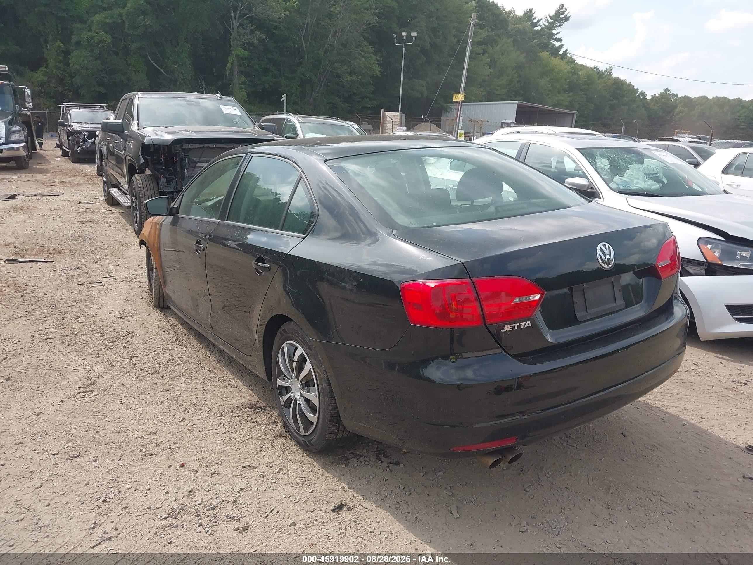 2012 Volkswagen Jetta 2.0l S Black vin: 3VW2K7AJ2CM328389