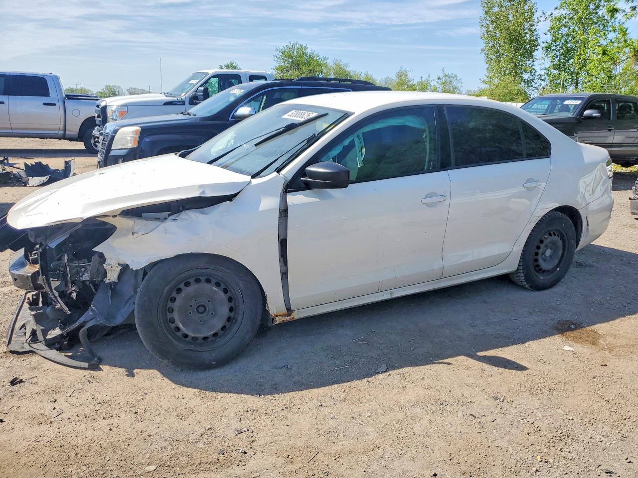 2013 Volkswagen Jetta Base White vin: 3VW2K7AJ2DM385905