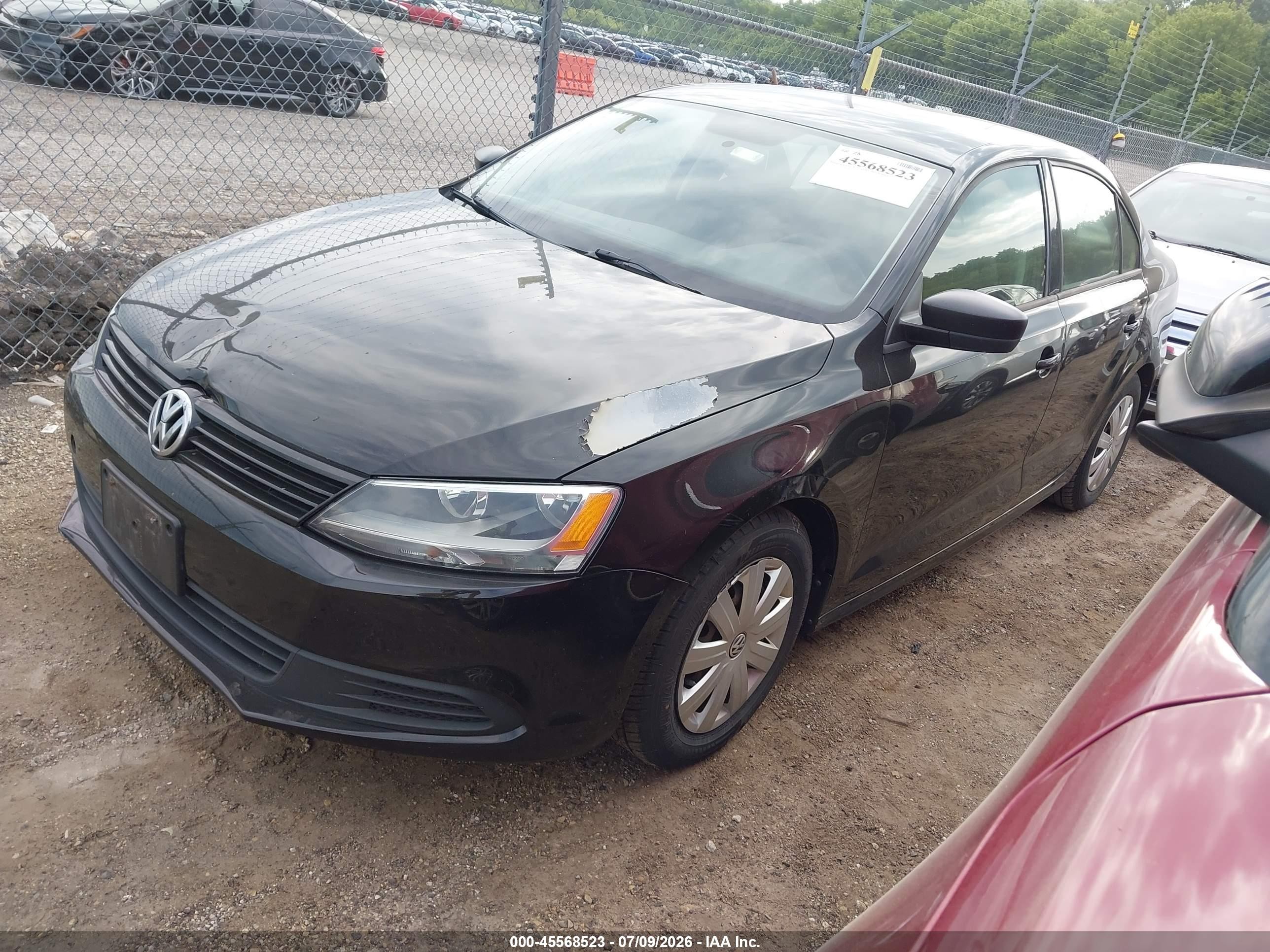 2014 Volkswagen Jetta 2.0l S Black vin: 3VW2K7AJ2EM406785