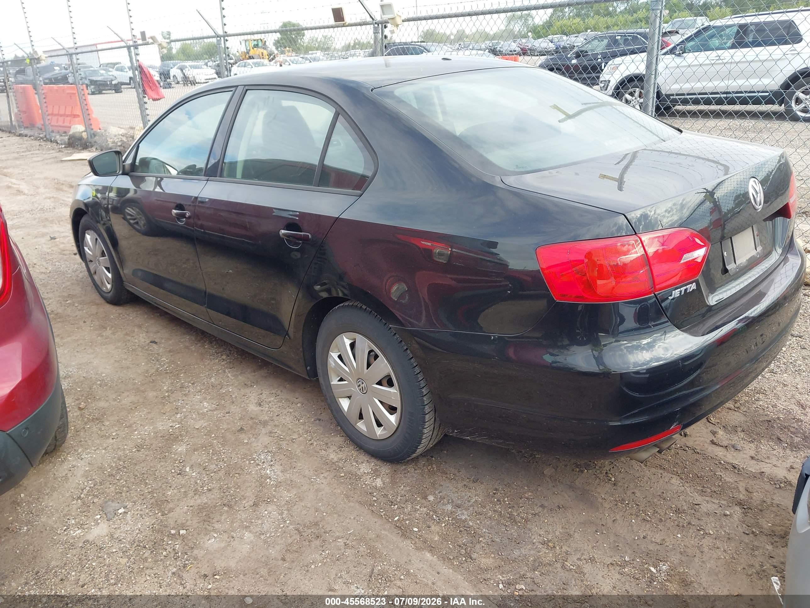 2014 Volkswagen Jetta 2.0l S Black vin: 3VW2K7AJ2EM406785