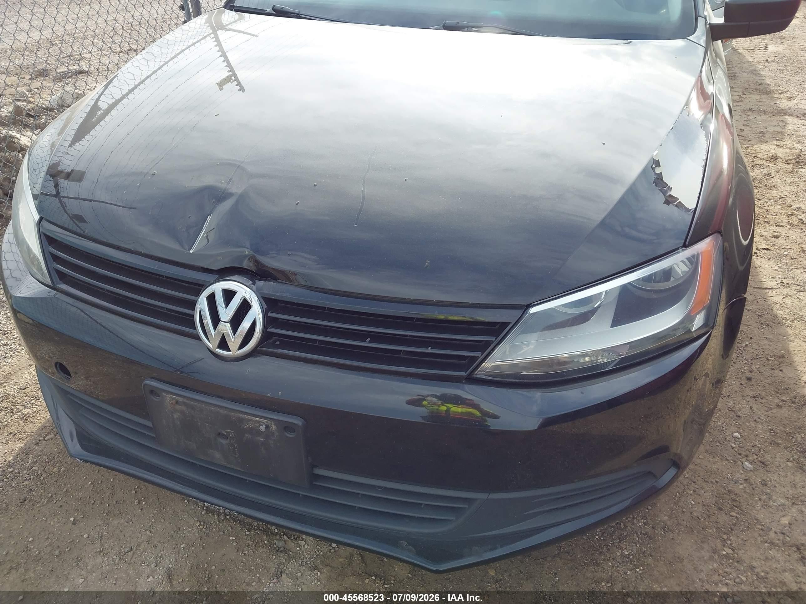 2014 Volkswagen Jetta 2.0l S Black vin: 3VW2K7AJ2EM406785