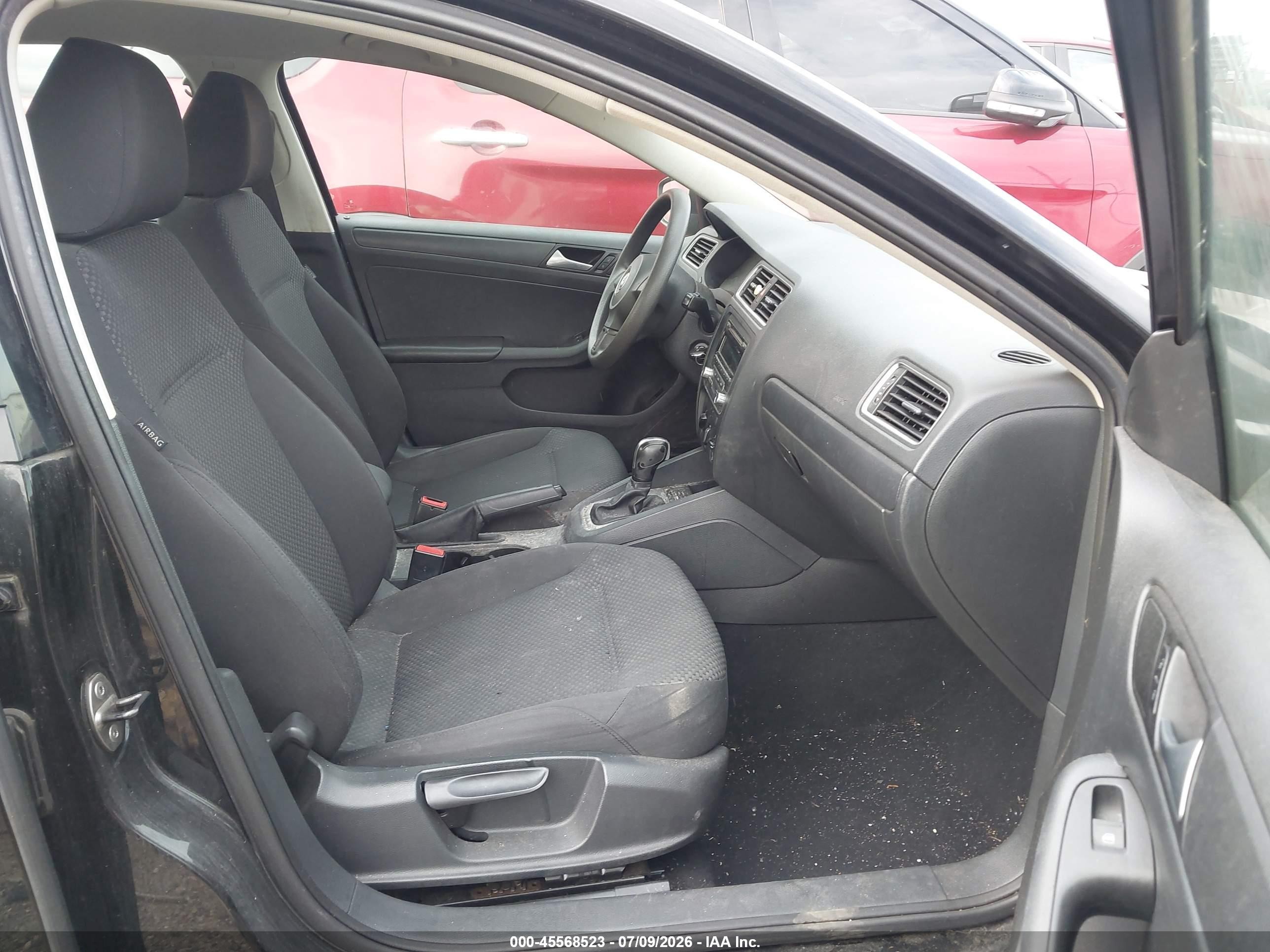 2014 Volkswagen Jetta 2.0l S Black vin: 3VW2K7AJ2EM406785