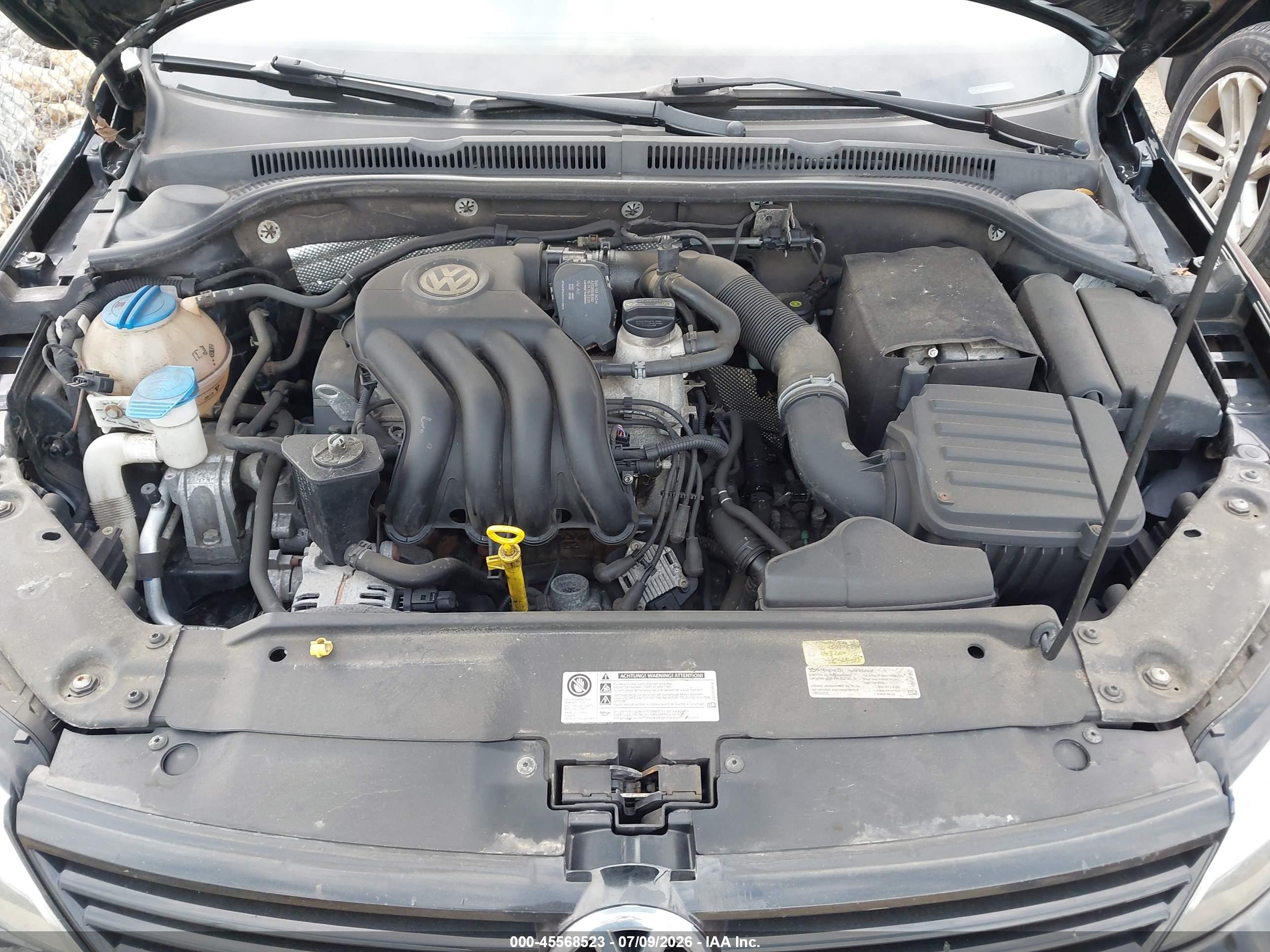 2014 Volkswagen Jetta 2.0l S Black vin: 3VW2K7AJ2EM406785