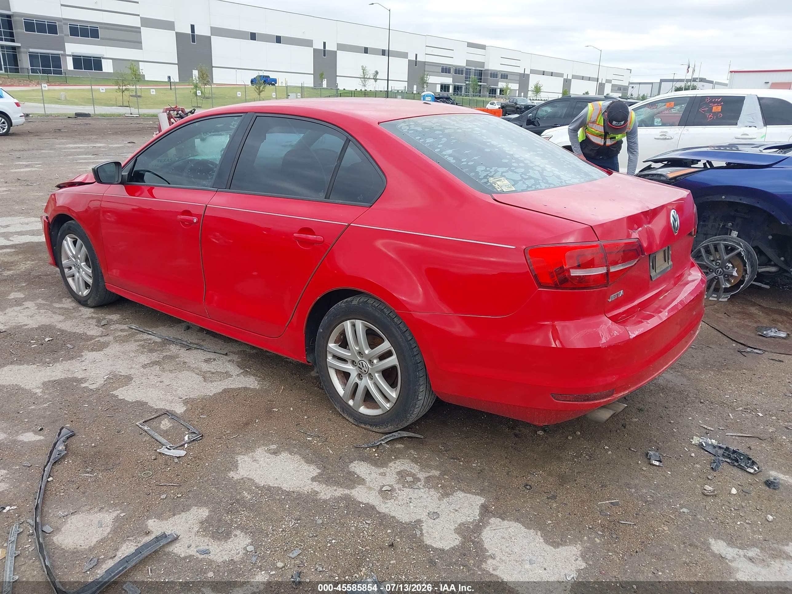 2015 Volkswagen Jetta 2.0l S Red vin: 3VW2K7AJ2FM237210