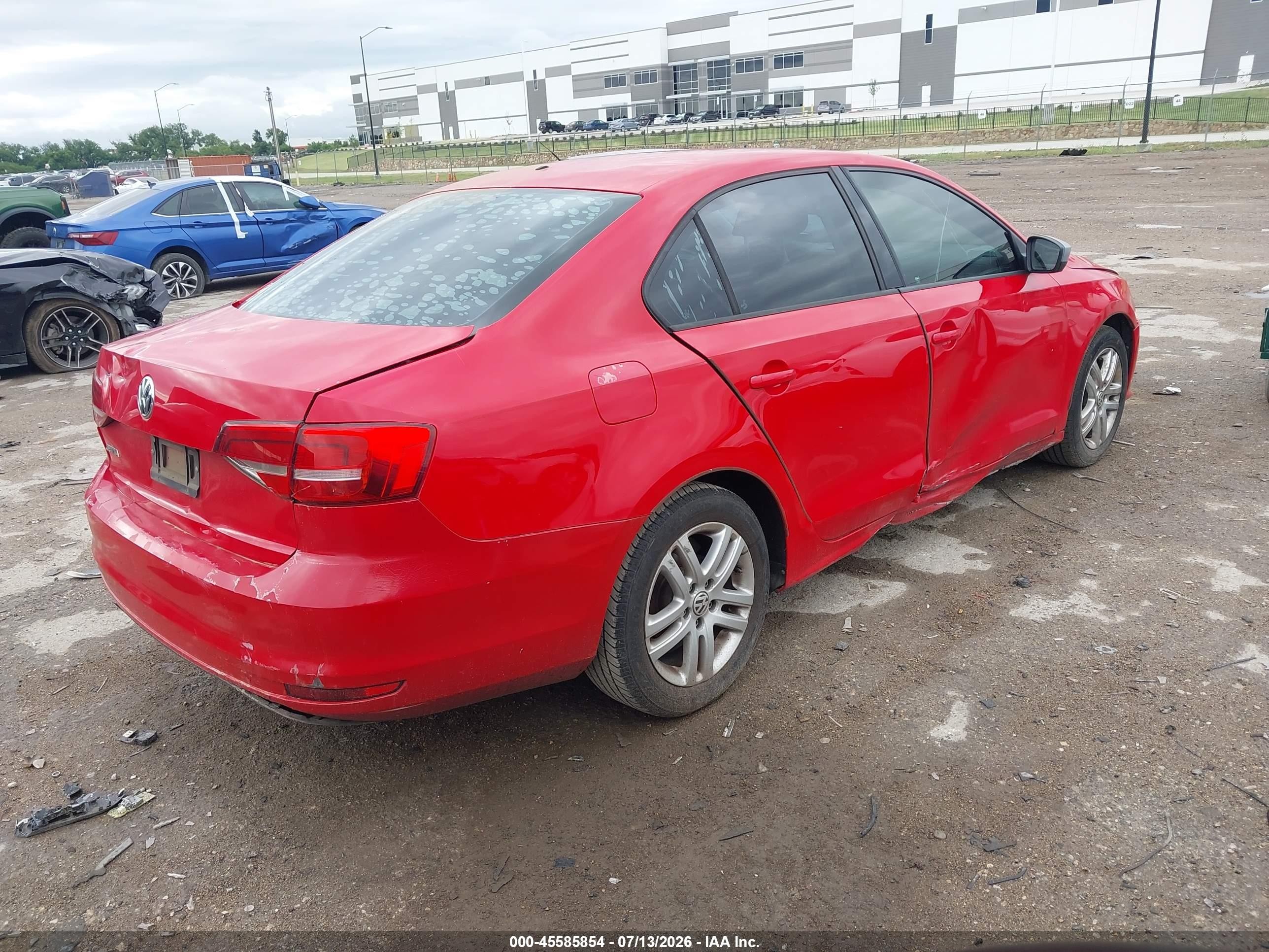 2015 Volkswagen Jetta 2.0l S Red vin: 3VW2K7AJ2FM237210