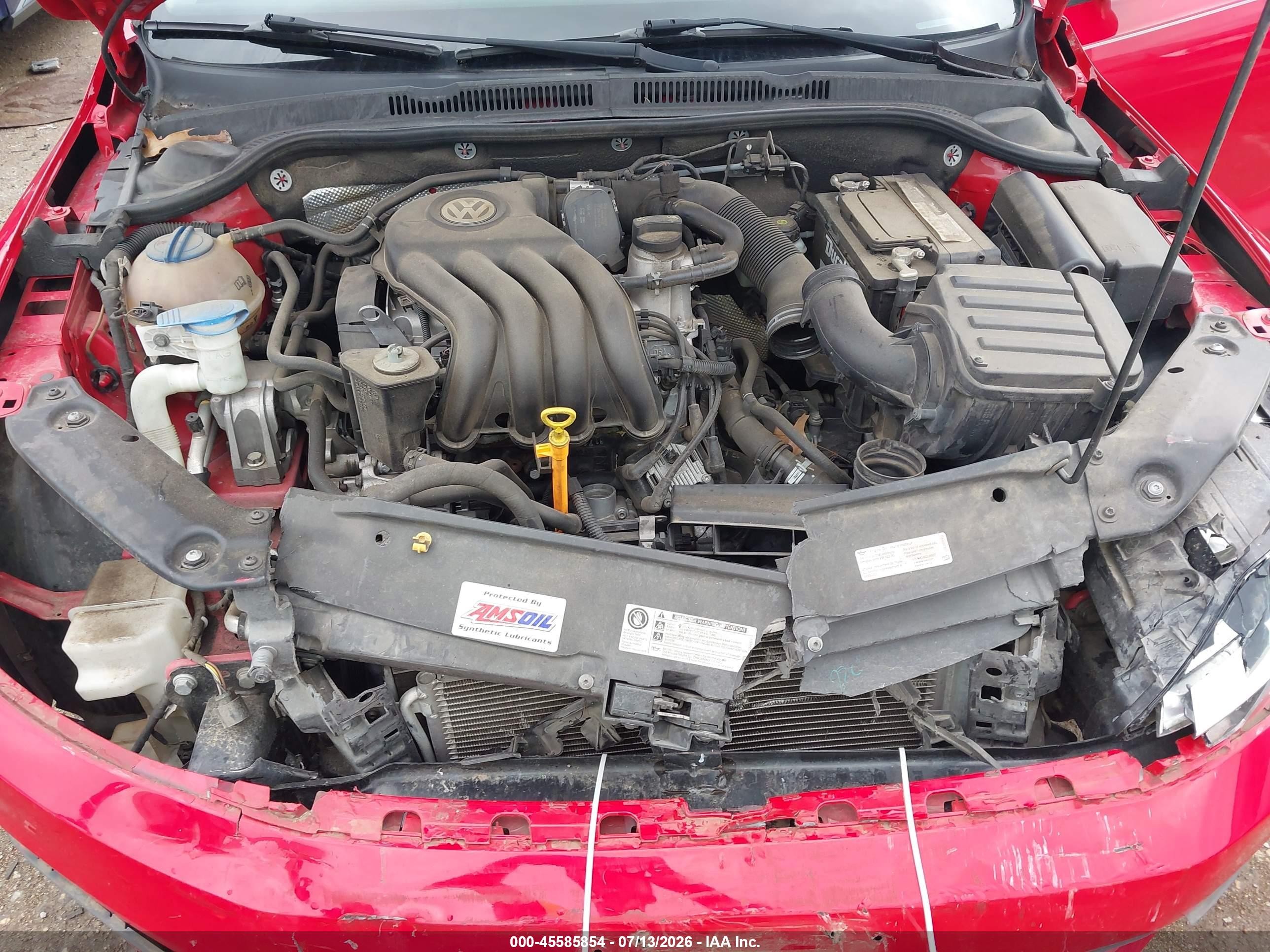 2015 Volkswagen Jetta 2.0l S Red vin: 3VW2K7AJ2FM237210