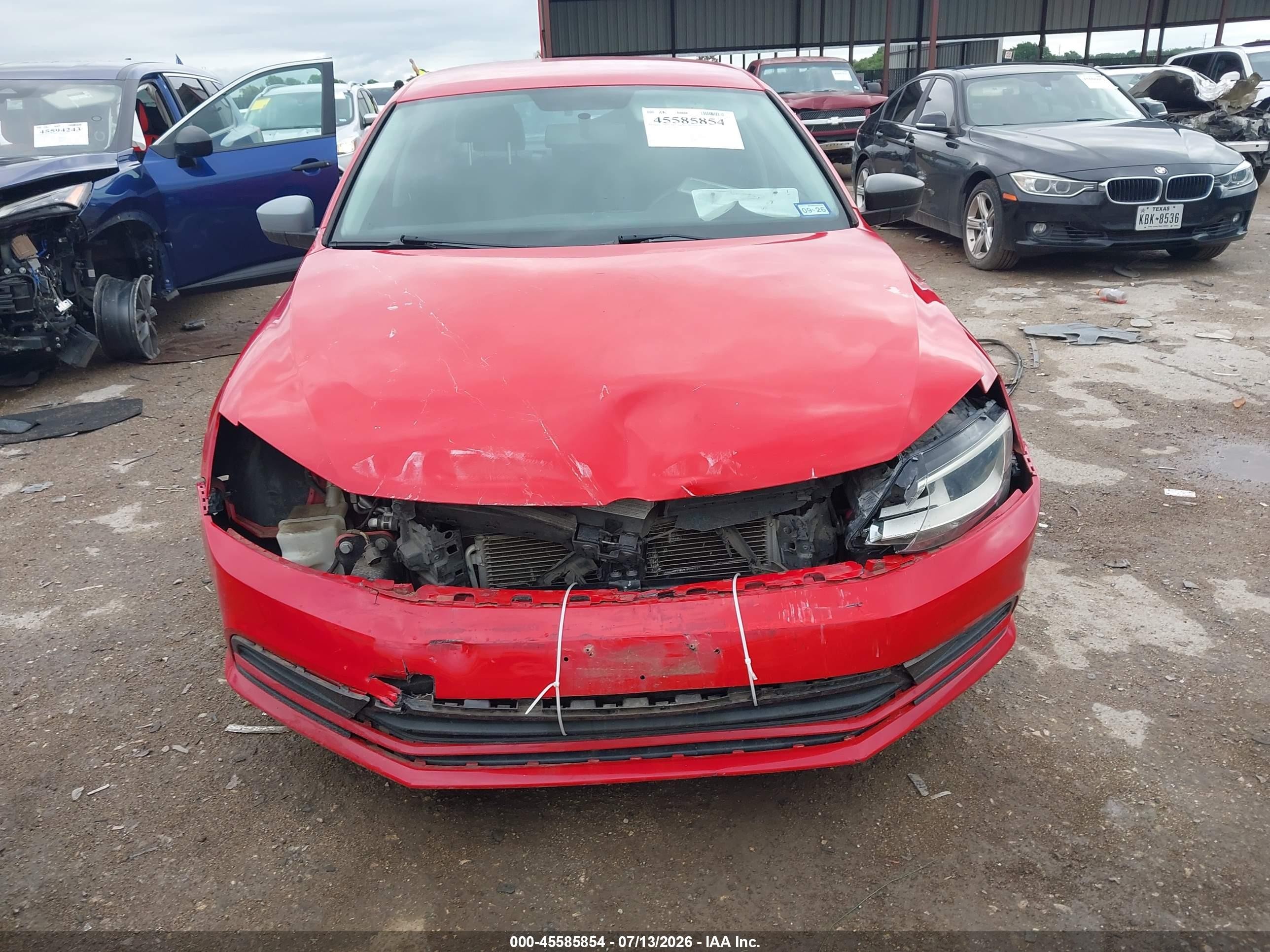 2015 Volkswagen Jetta 2.0l S Red vin: 3VW2K7AJ2FM237210