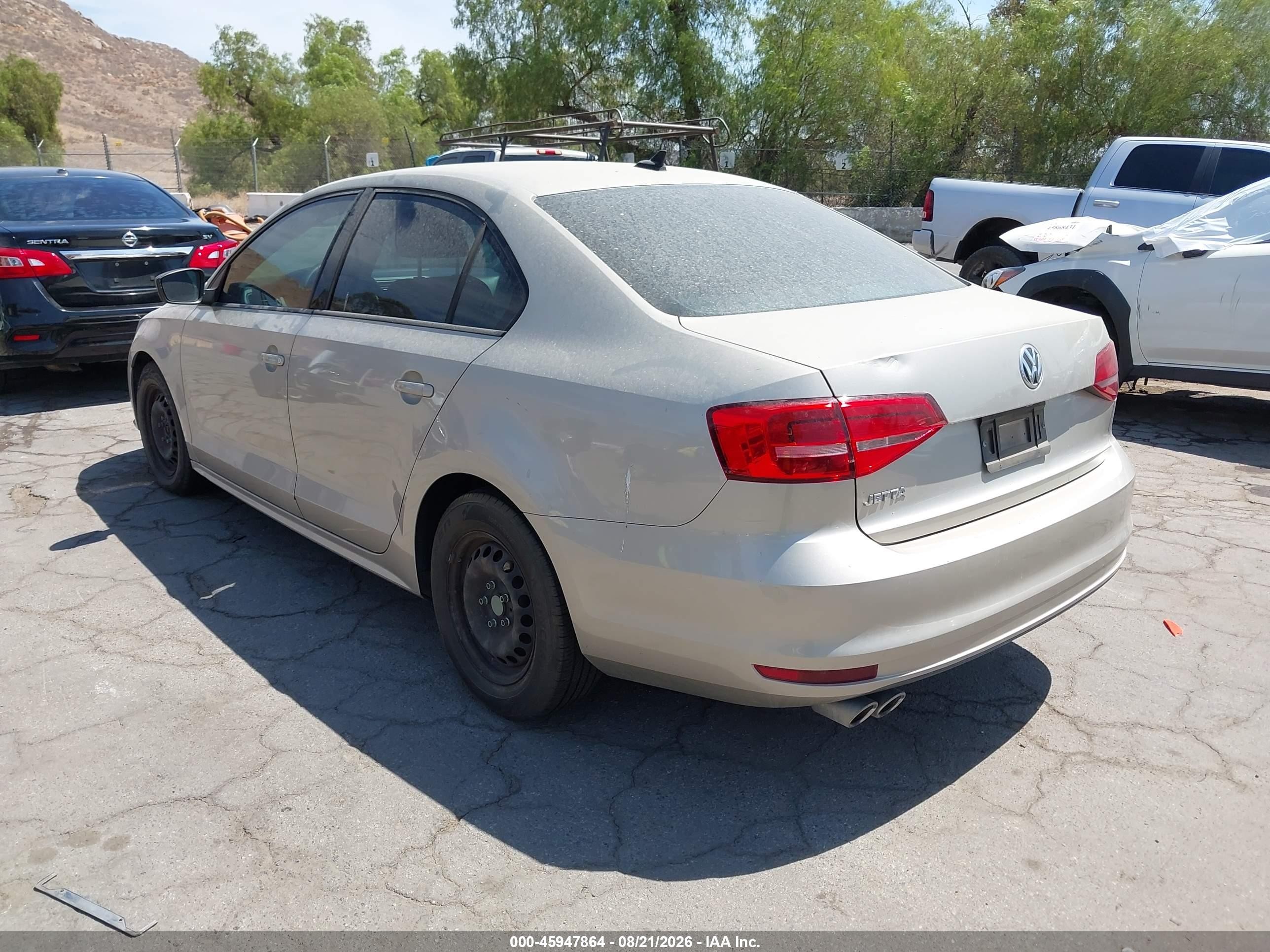 2015 Volkswagen Jetta 2.0l S Champagne vin: 3VW2K7AJ2FM272023