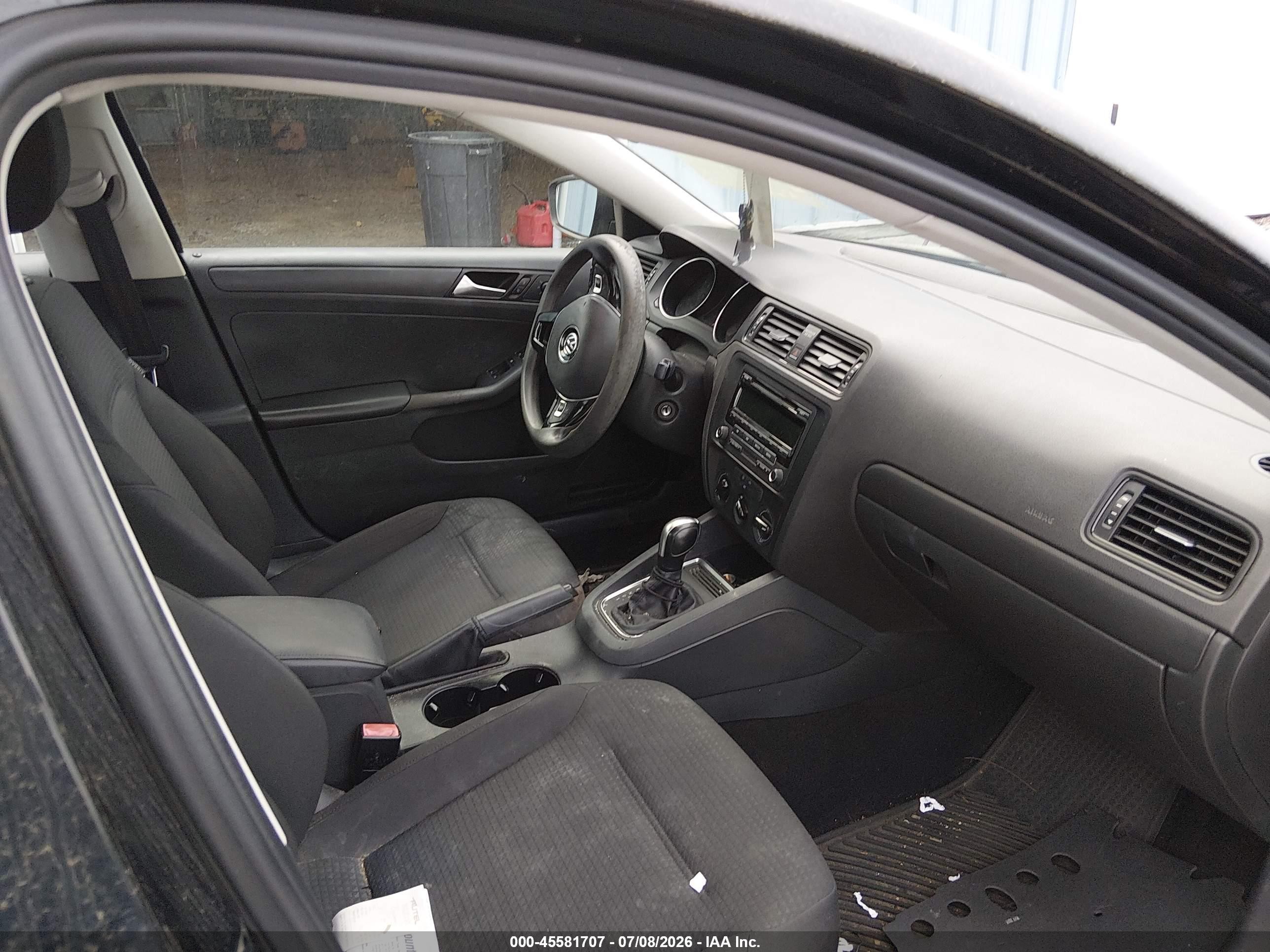 2015 Volkswagen Jetta 2.0l S Черный vin: 3VW2K7AJ2FM418498