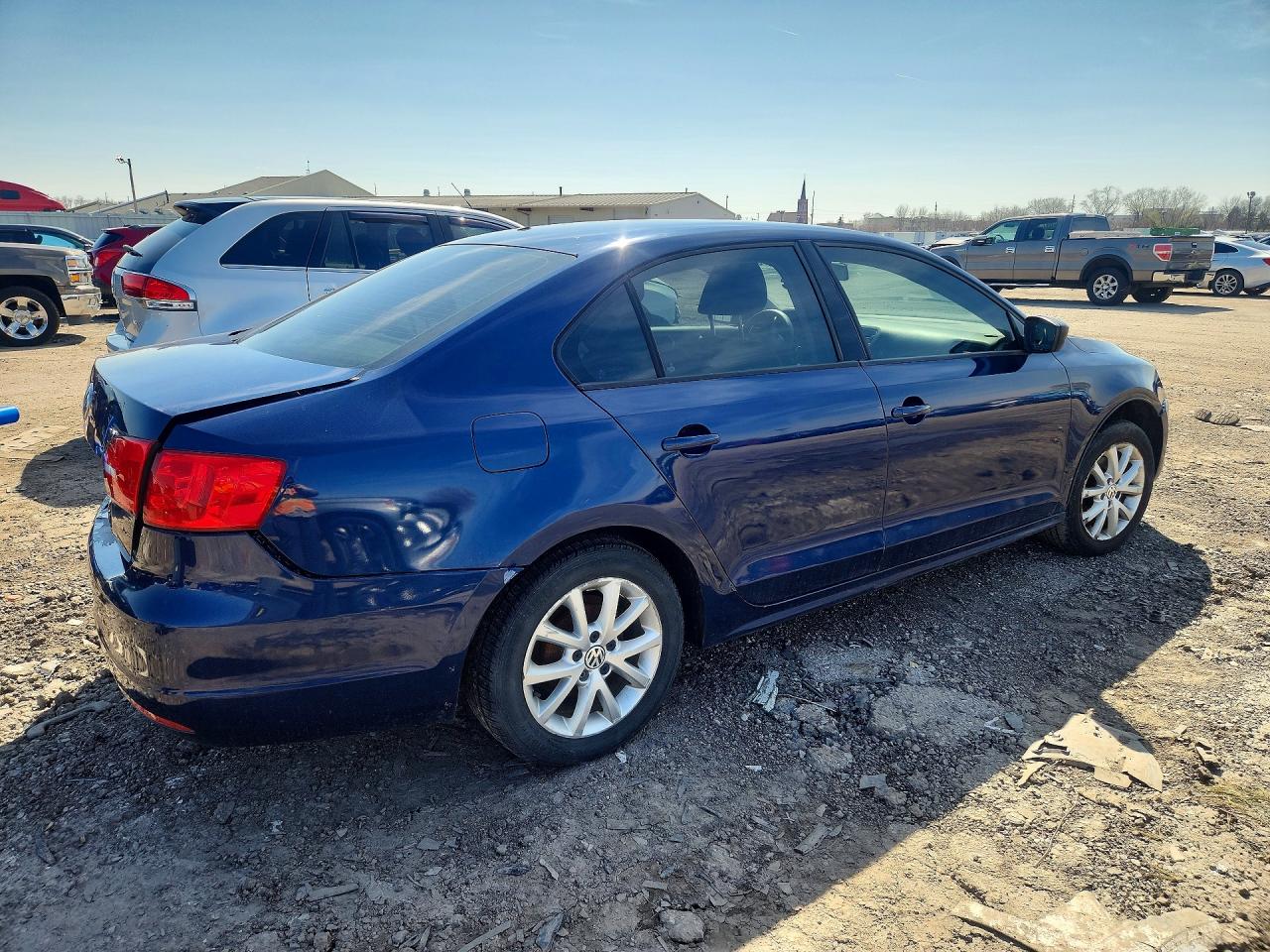 2011 Volkswagen Jetta Base Blue vin: 3VW2K7AJ3BM019013