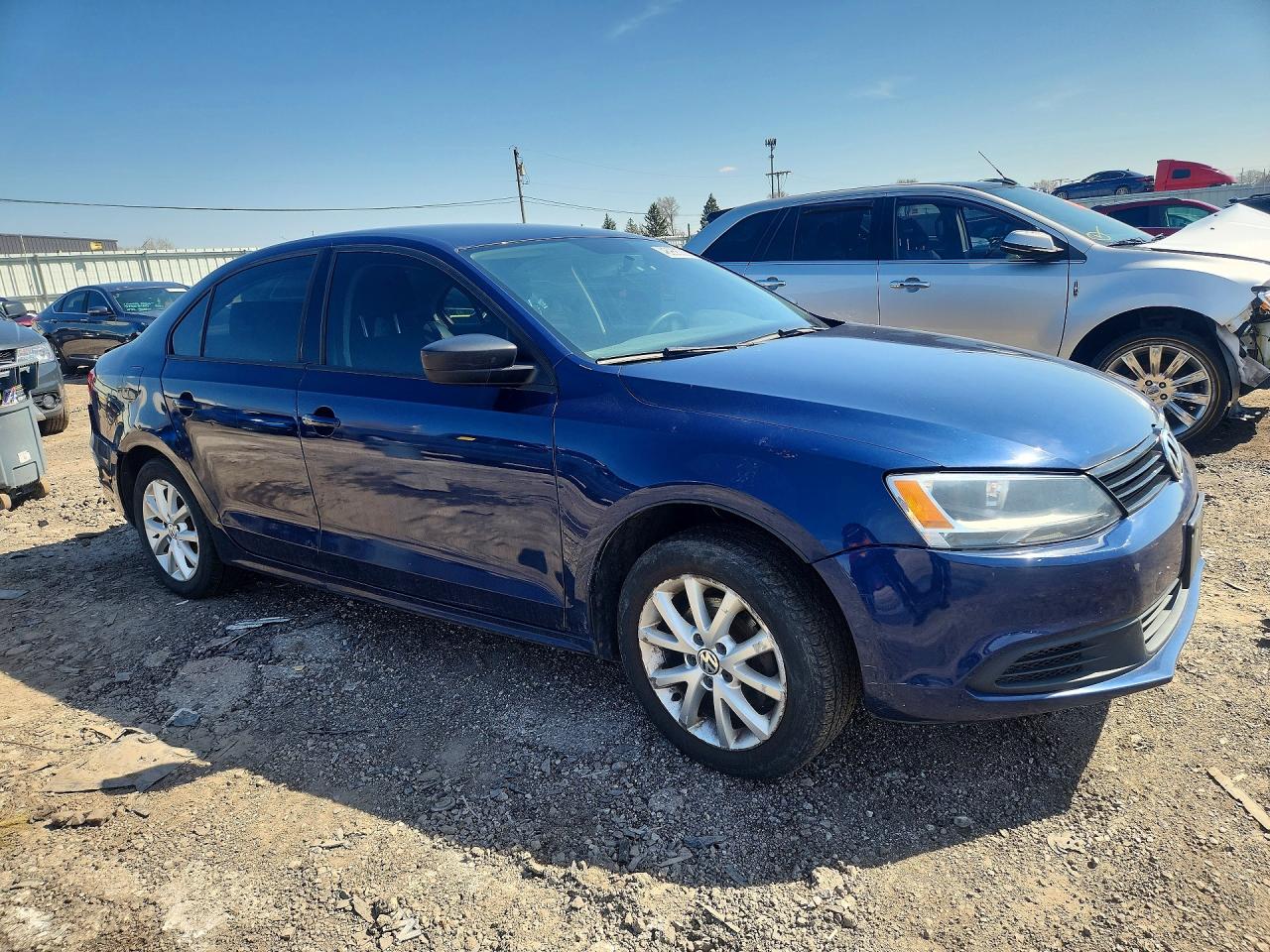 2011 Volkswagen Jetta Base Blue vin: 3VW2K7AJ3BM019013