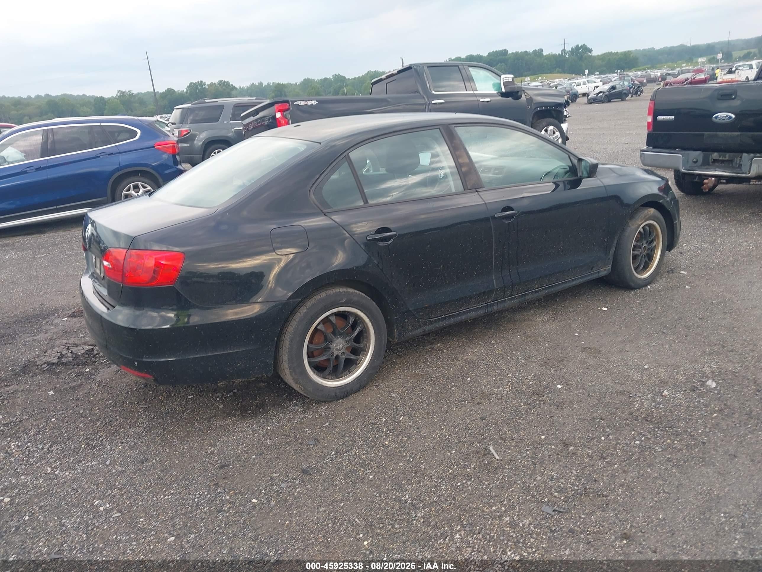 2011 Volkswagen Jetta 2.0l S Black vin: 3VW2K7AJ3BM089420