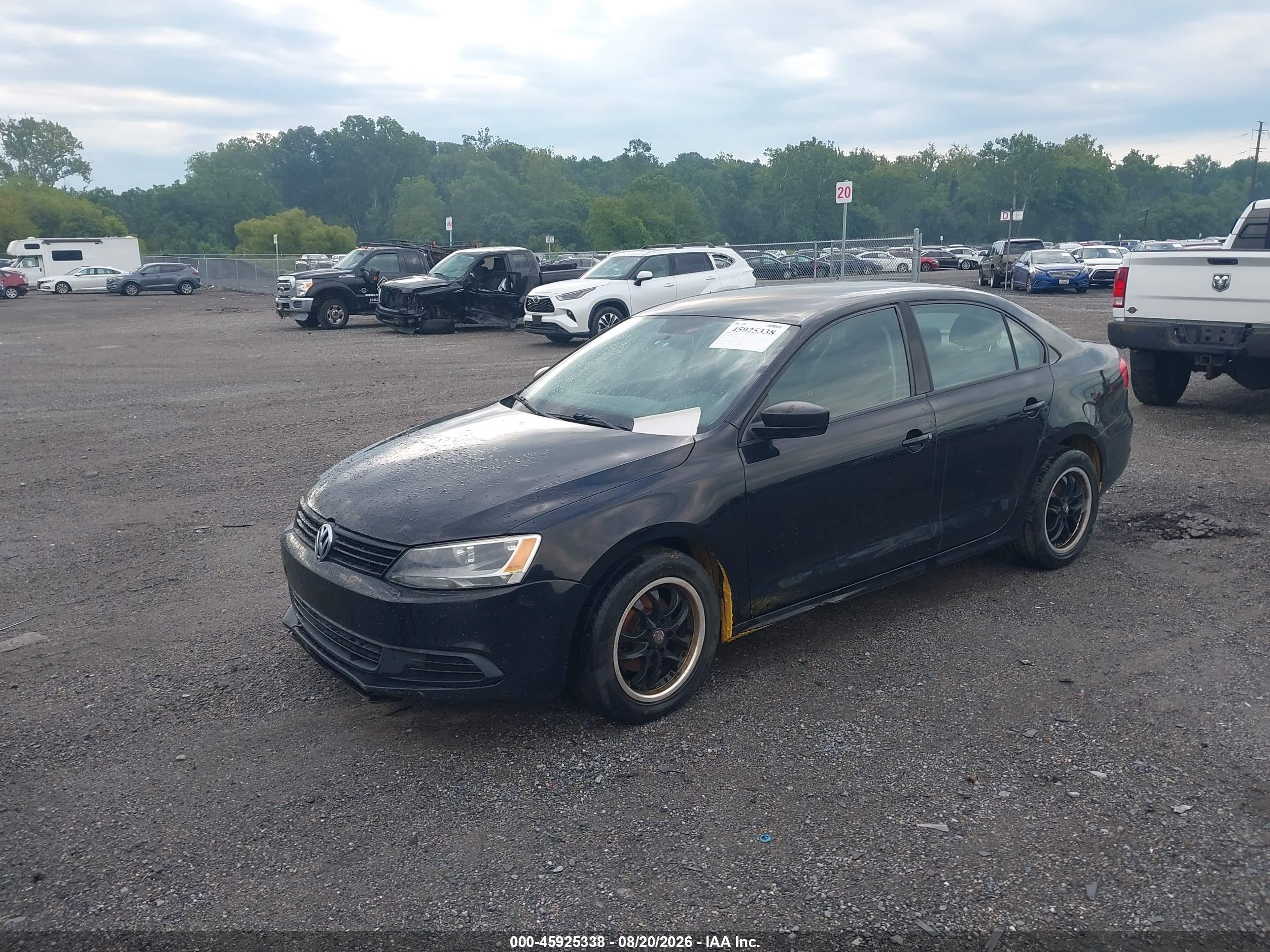2011 Volkswagen Jetta 2.0l S Black vin: 3VW2K7AJ3BM089420