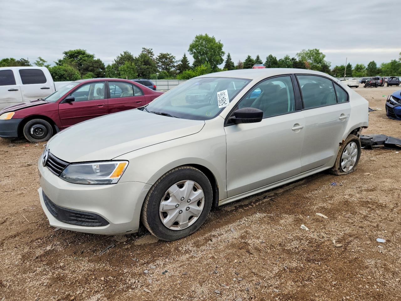 2011 Volkswagen Jetta Base Beige vin: 3VW2K7AJ3BM393475