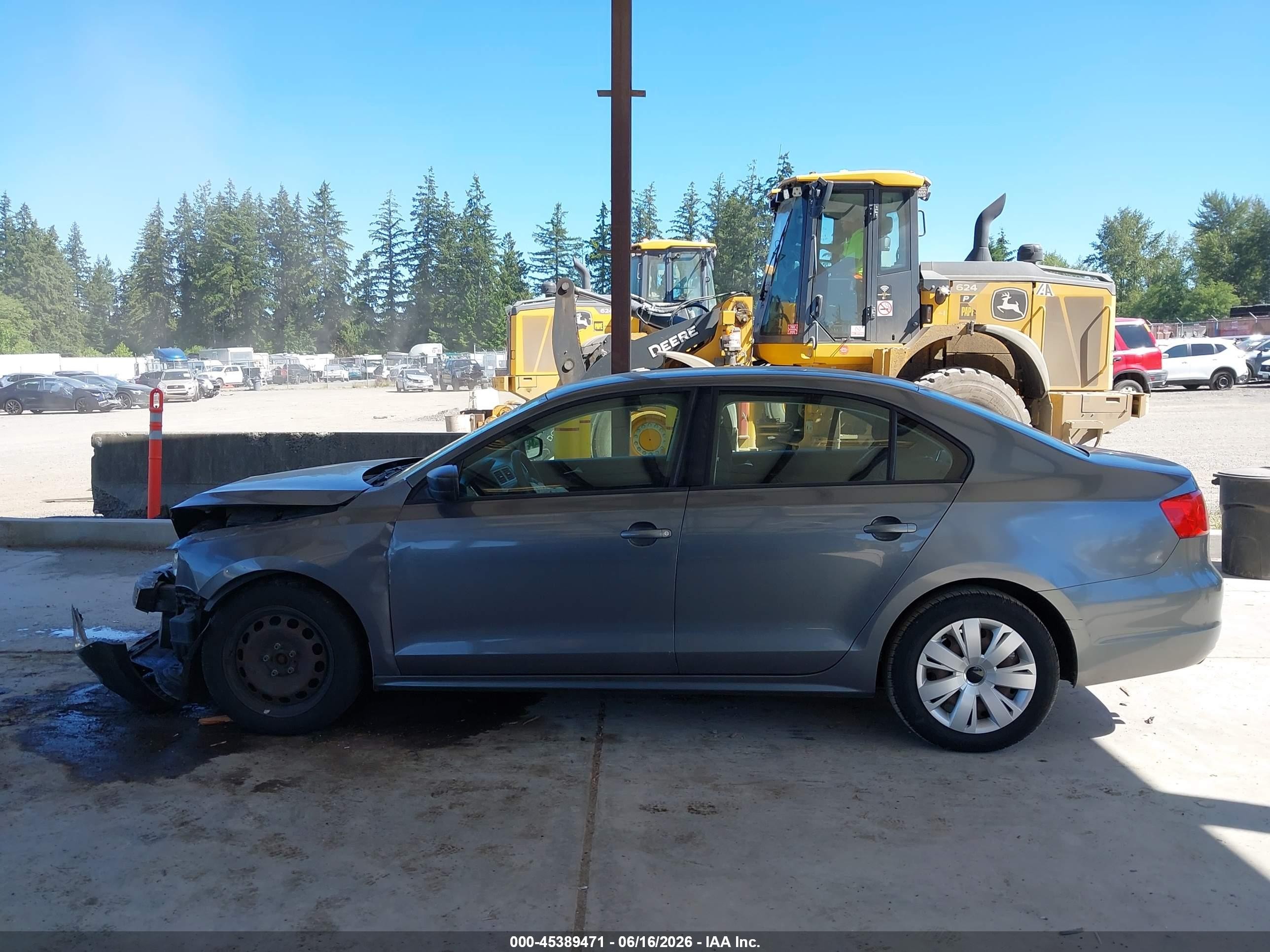 2012 Volkswagen Jetta 2.0l S Gray vin: 3VW2K7AJ3CM395339