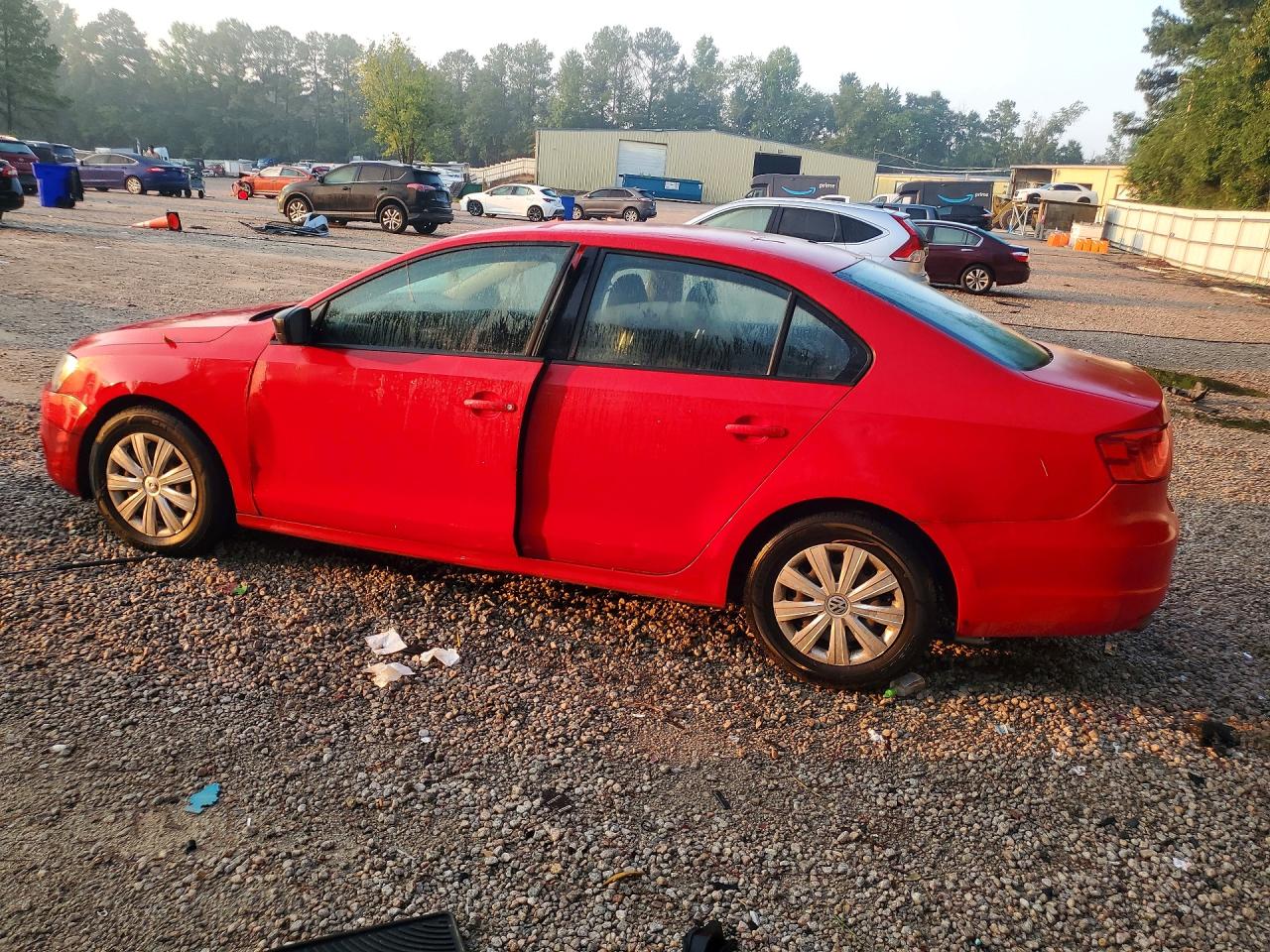 2013 Volkswagen Jetta Base Red vin: 3VW2K7AJ3DM234670