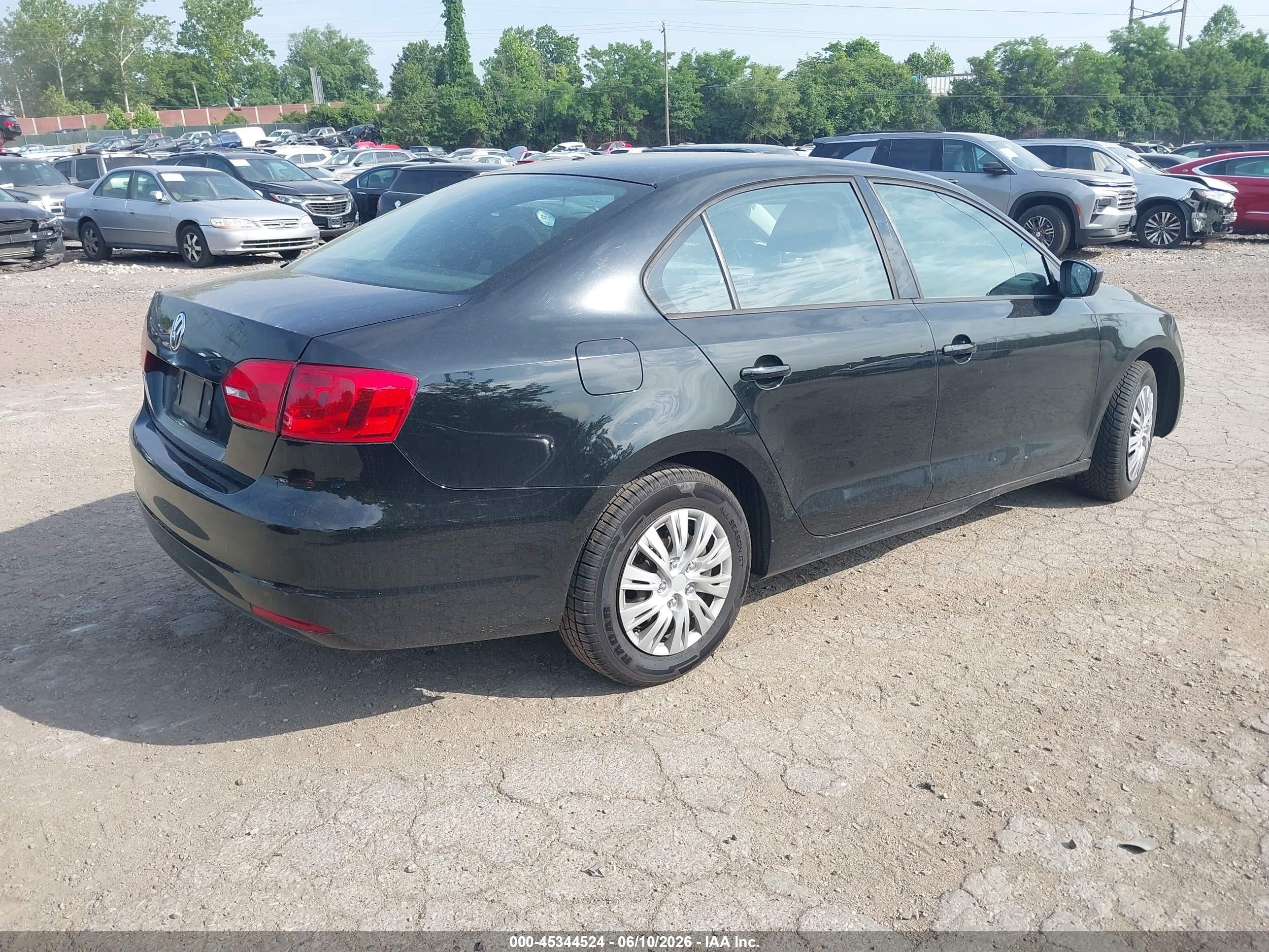 2014 Volkswagen Jetta 2.0l S Black vin: 3VW2K7AJ3EM381198