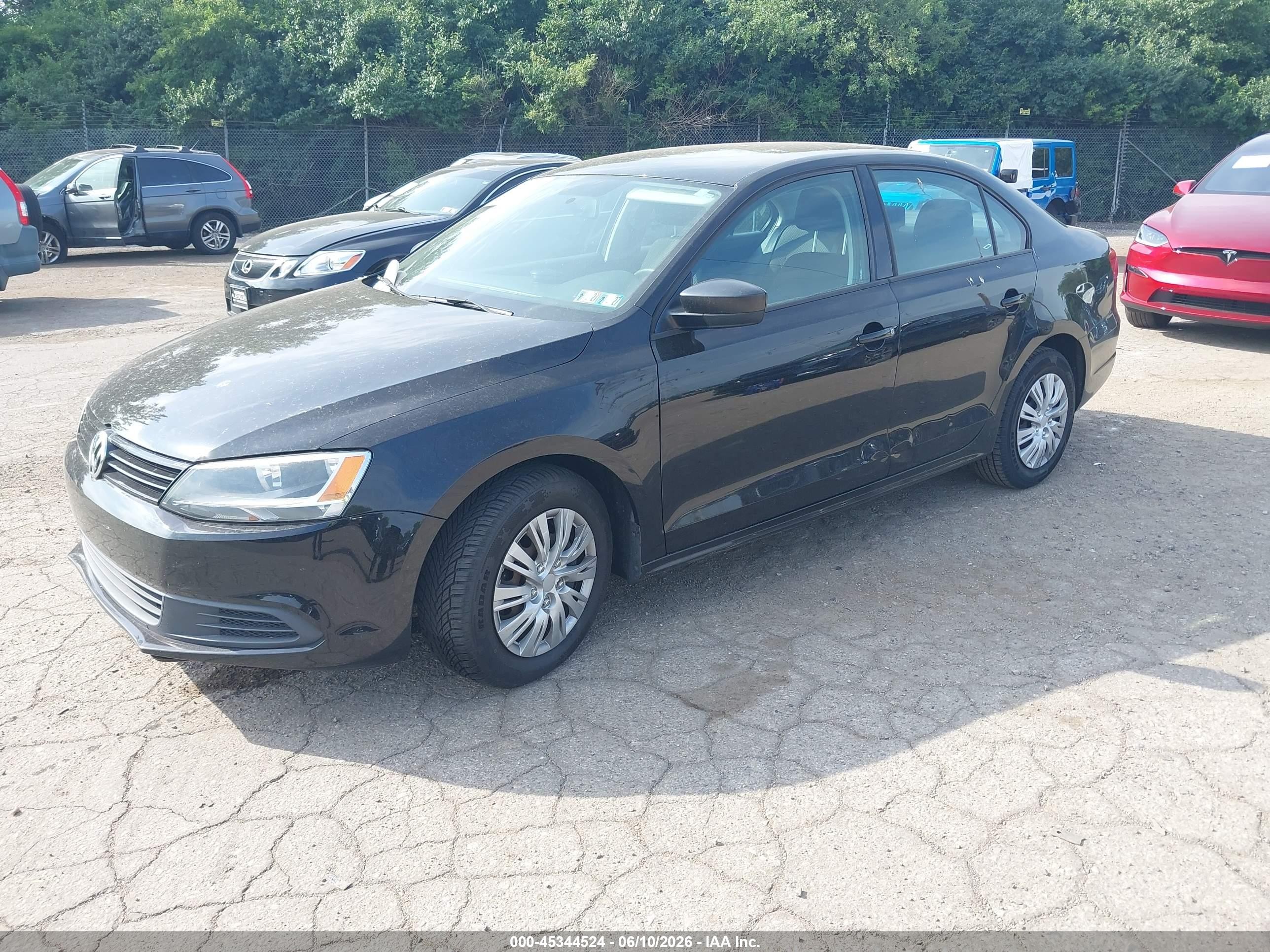 2014 Volkswagen Jetta 2.0l S Black vin: 3VW2K7AJ3EM381198
