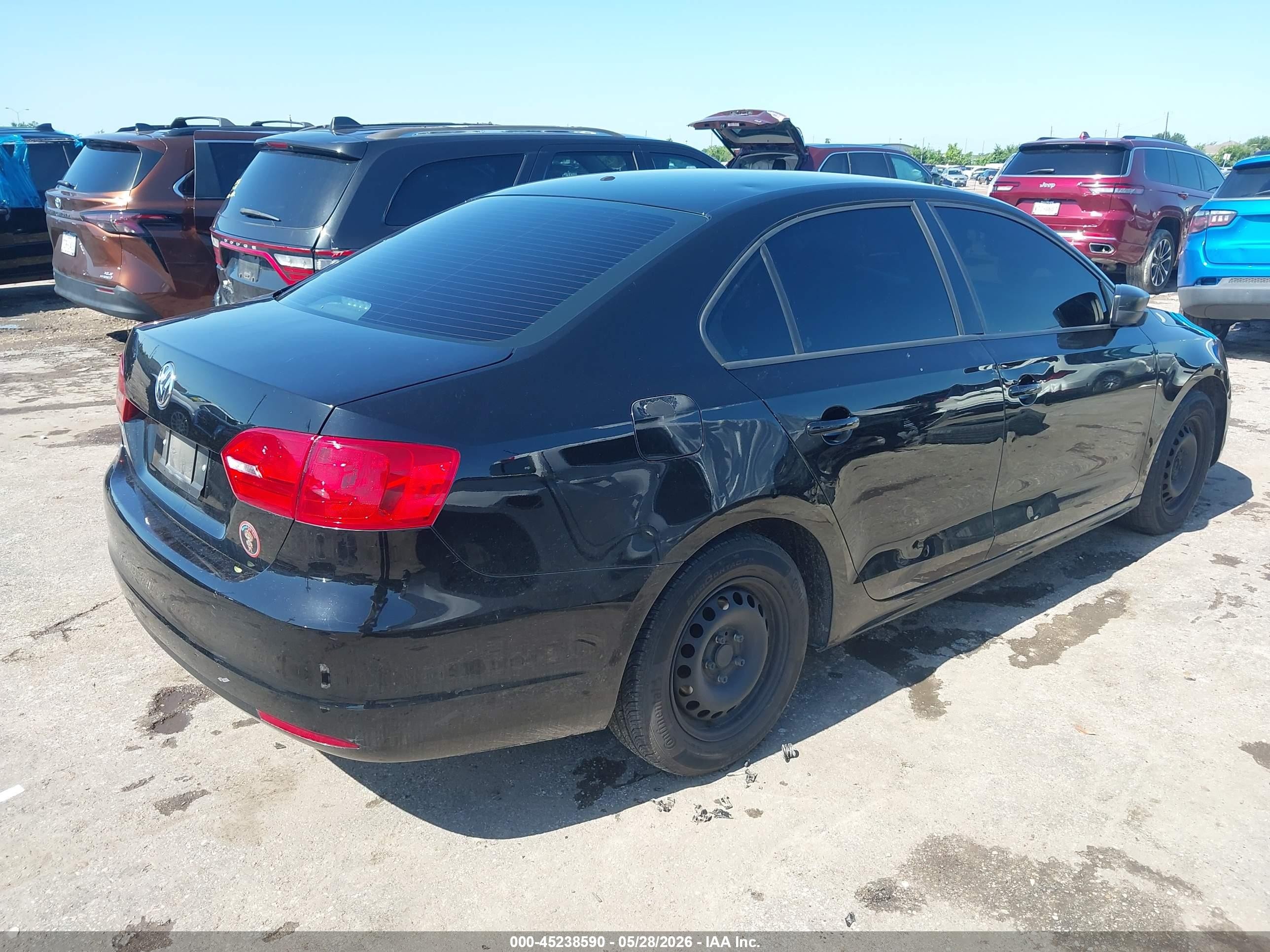 2014 Volkswagen Jetta 2.0l S Black vin: 3VW2K7AJ3EM398700