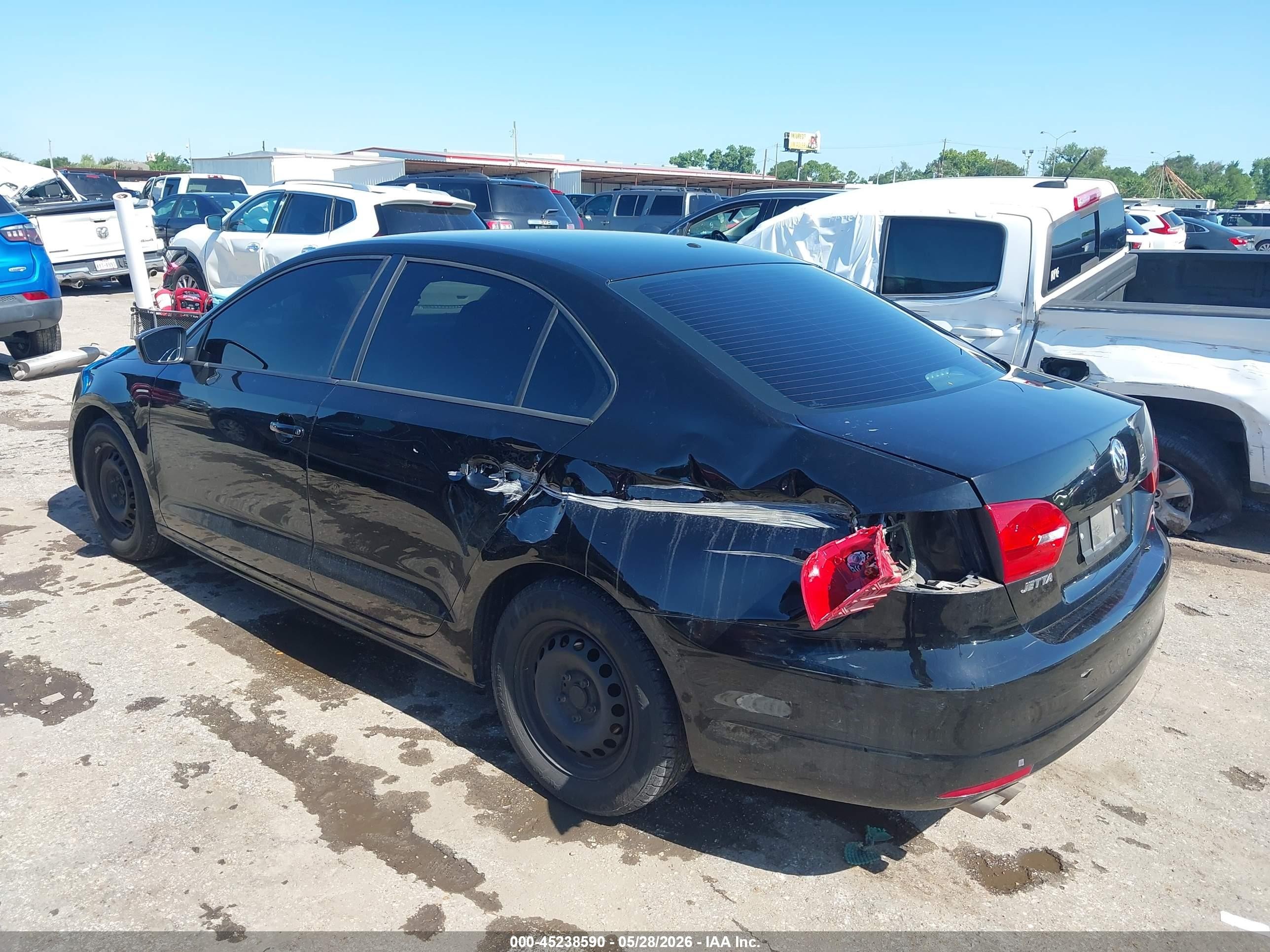 2014 Volkswagen Jetta 2.0l S Black vin: 3VW2K7AJ3EM398700