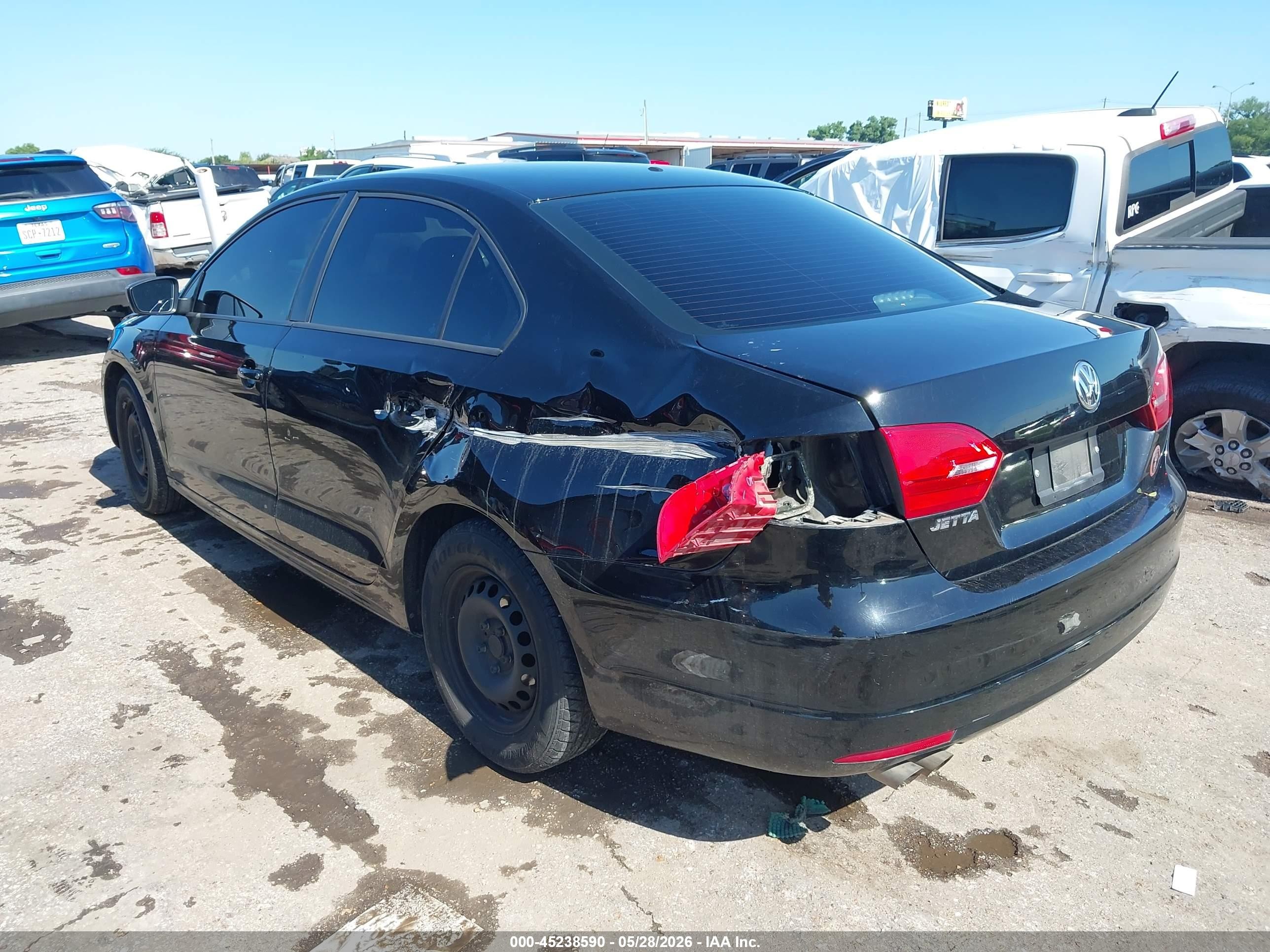 2014 Volkswagen Jetta 2.0l S Black vin: 3VW2K7AJ3EM398700