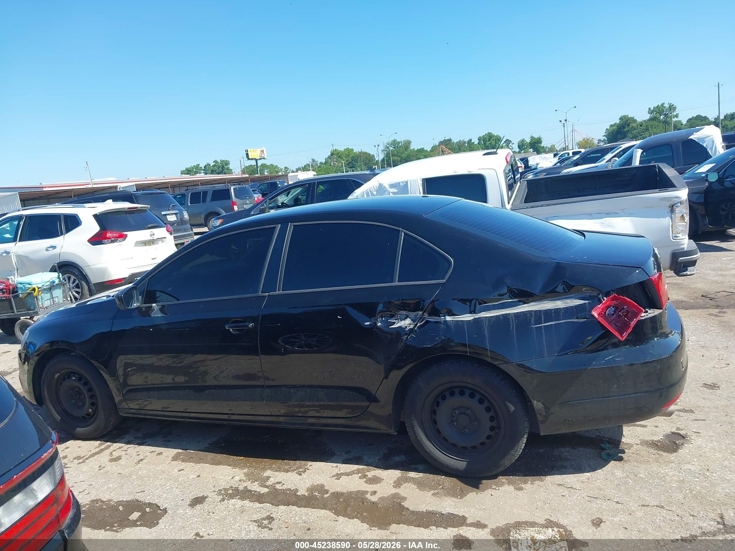 2014 Volkswagen Jetta 2.0l S Black vin: 3VW2K7AJ3EM398700