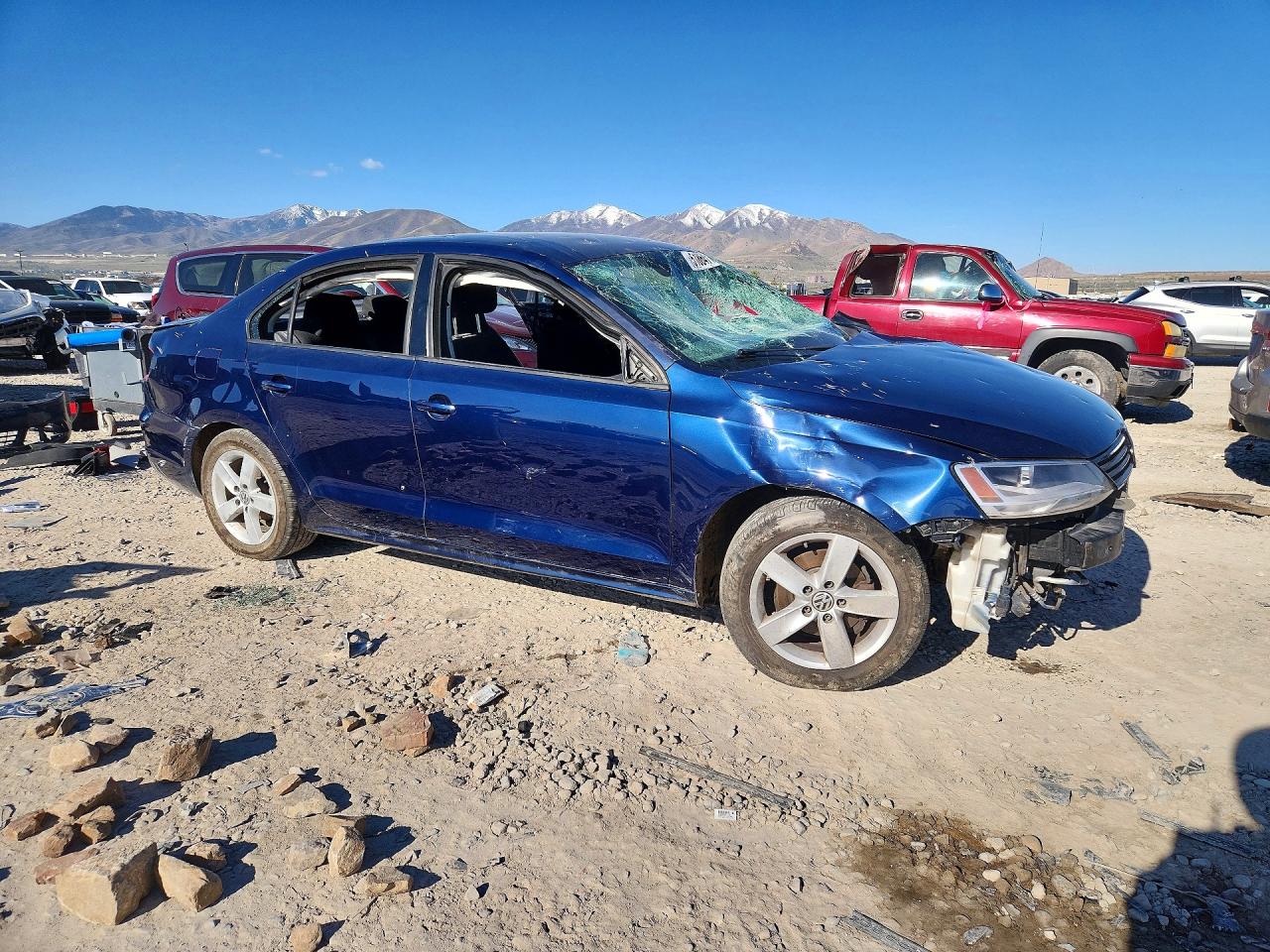2014 Volkswagen Jetta Base Blue vin: 3VW2K7AJ3EM436488