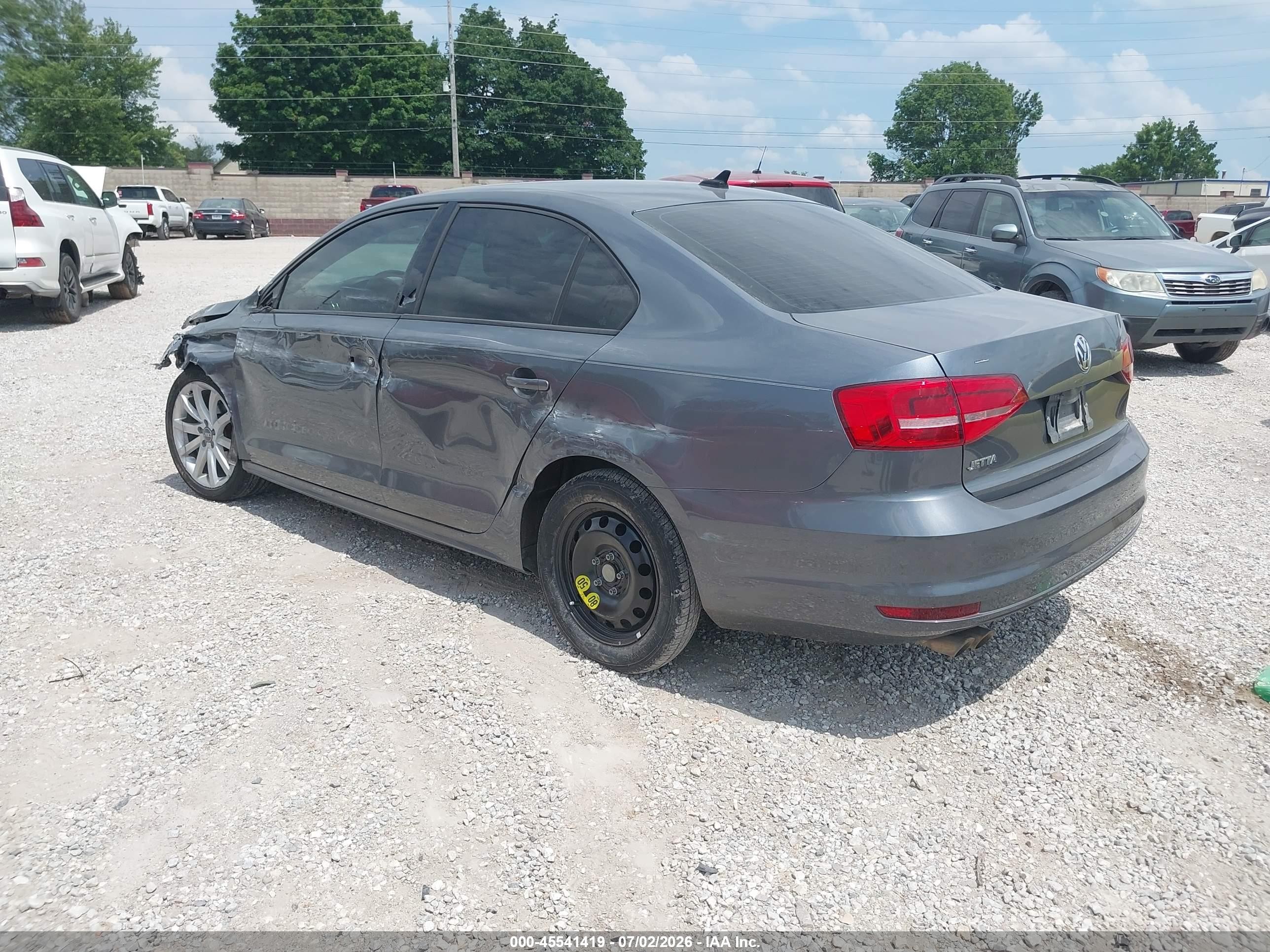 2015 Volkswagen Jetta 2.0l S Серый vin: 3VW2K7AJ3FM215829
