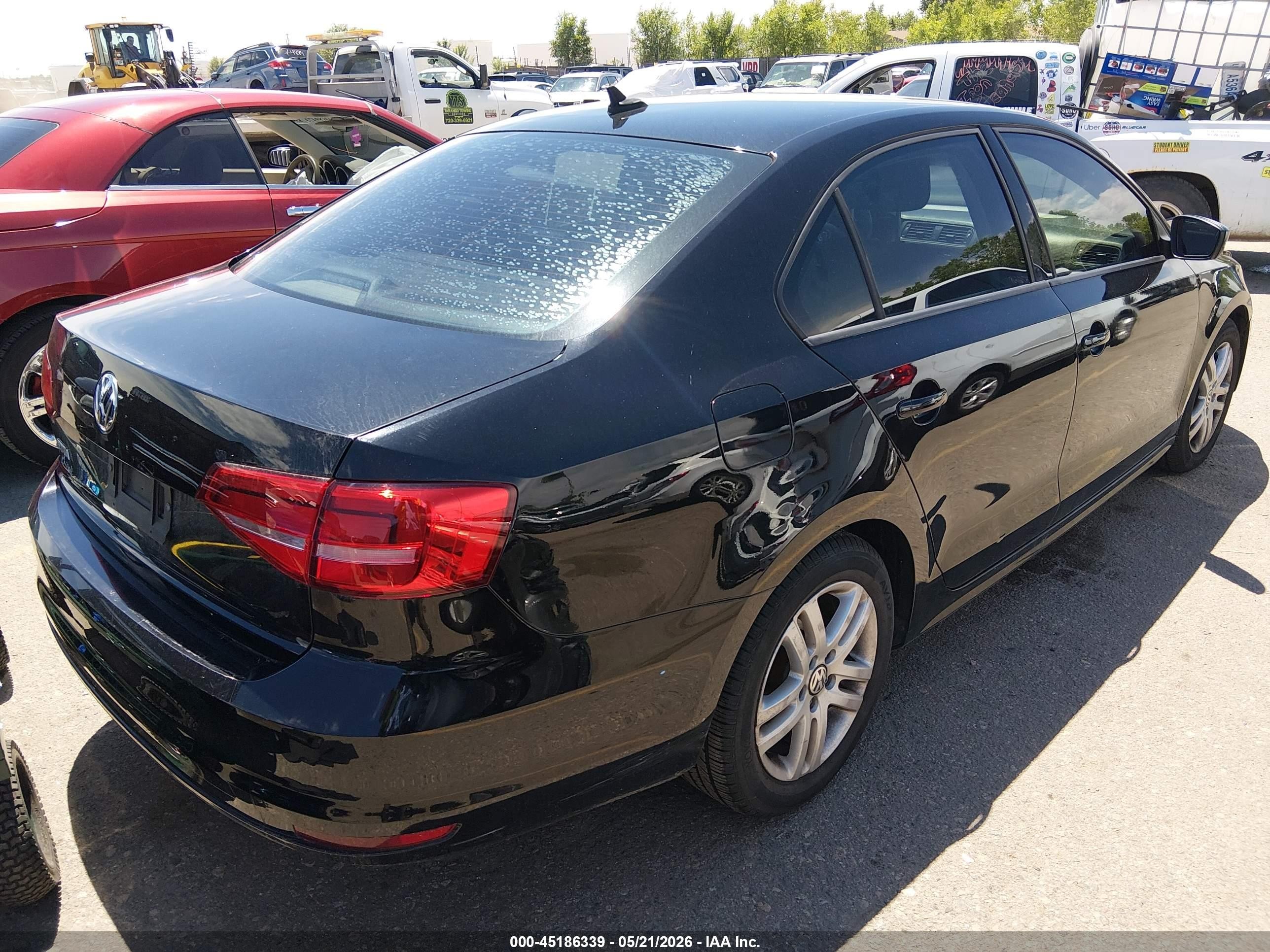 2015 Volkswagen Jetta 2.0l S Black vin: 3VW2K7AJ3FM225230