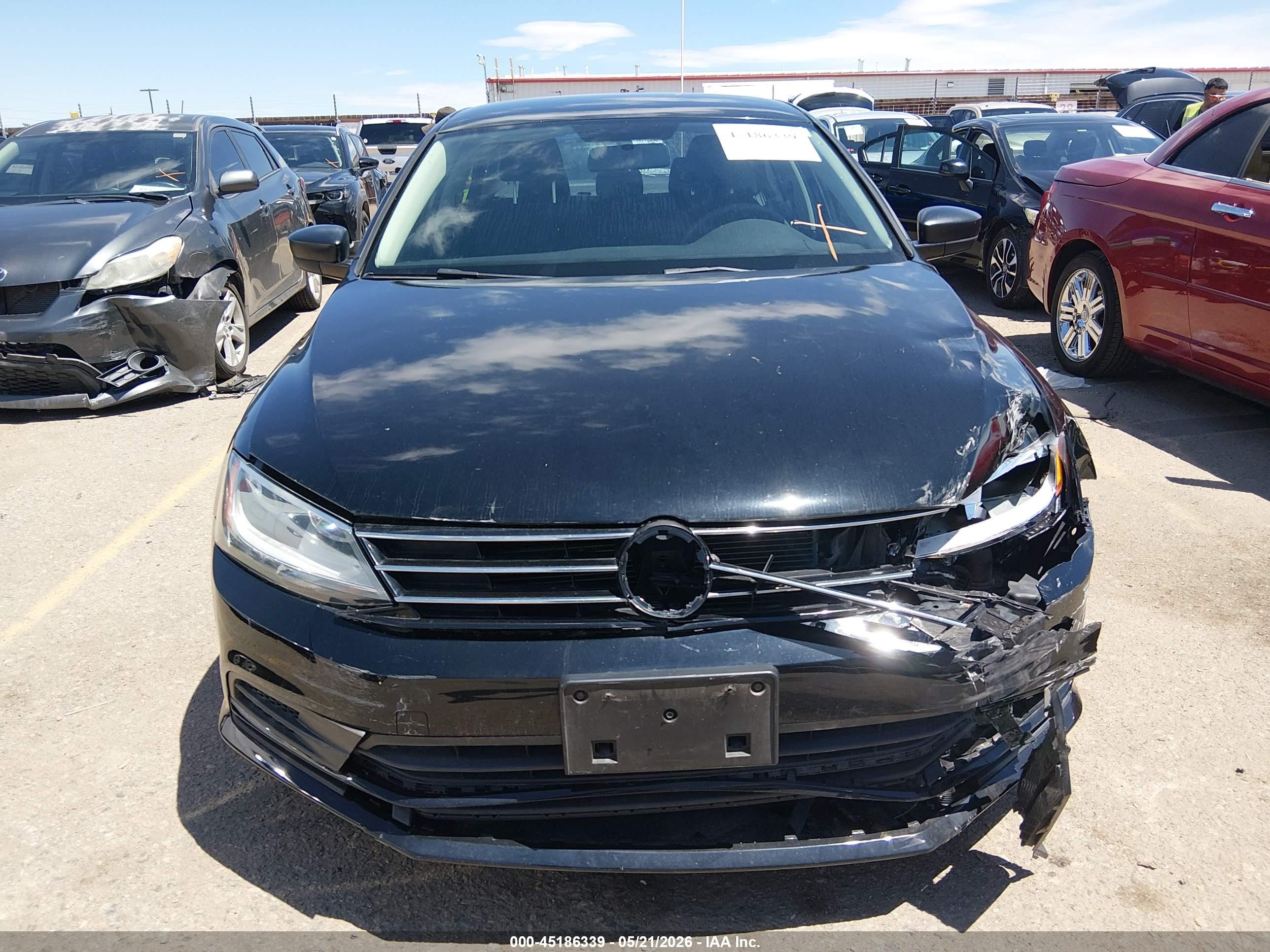 2015 Volkswagen Jetta 2.0l S Black vin: 3VW2K7AJ3FM225230