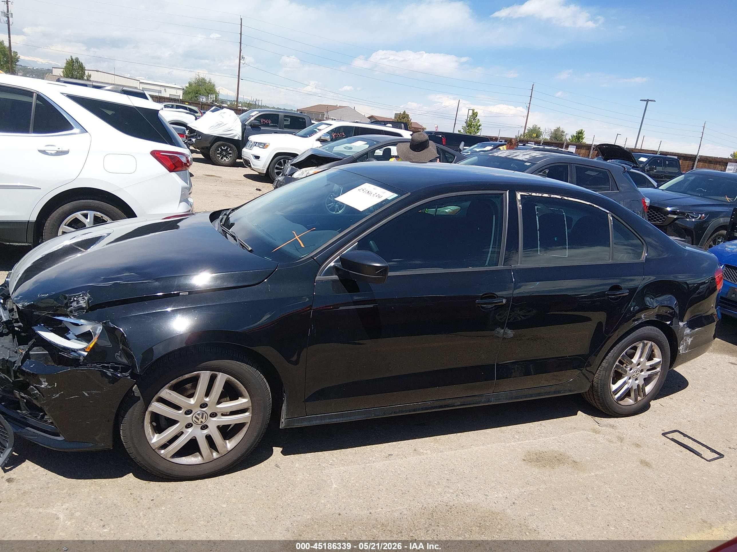2015 Volkswagen Jetta 2.0l S Black vin: 3VW2K7AJ3FM225230