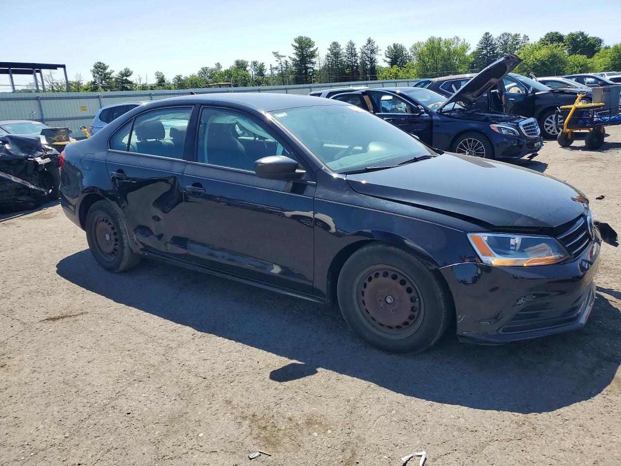 2015 Volkswagen Jetta Base Black vin: 3VW2K7AJ3FM249513