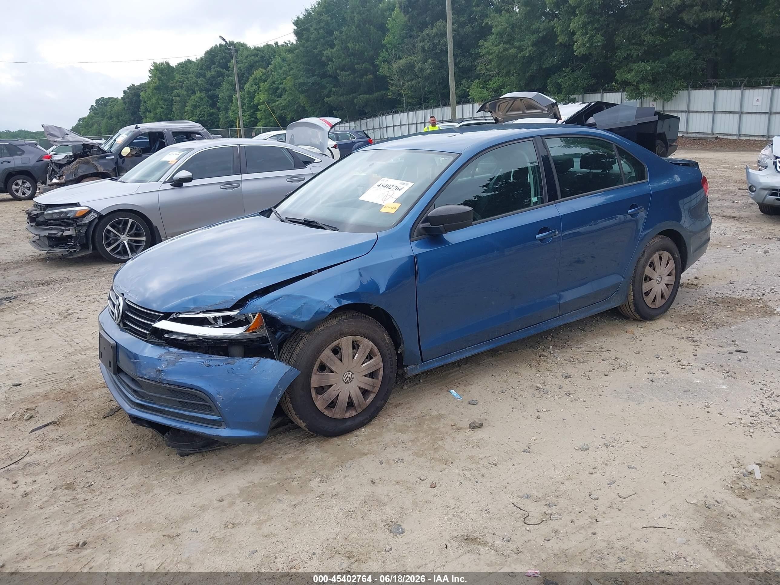 2015 Volkswagen Jetta 2.0l S Синий vin: 3VW2K7AJ3FM279725
