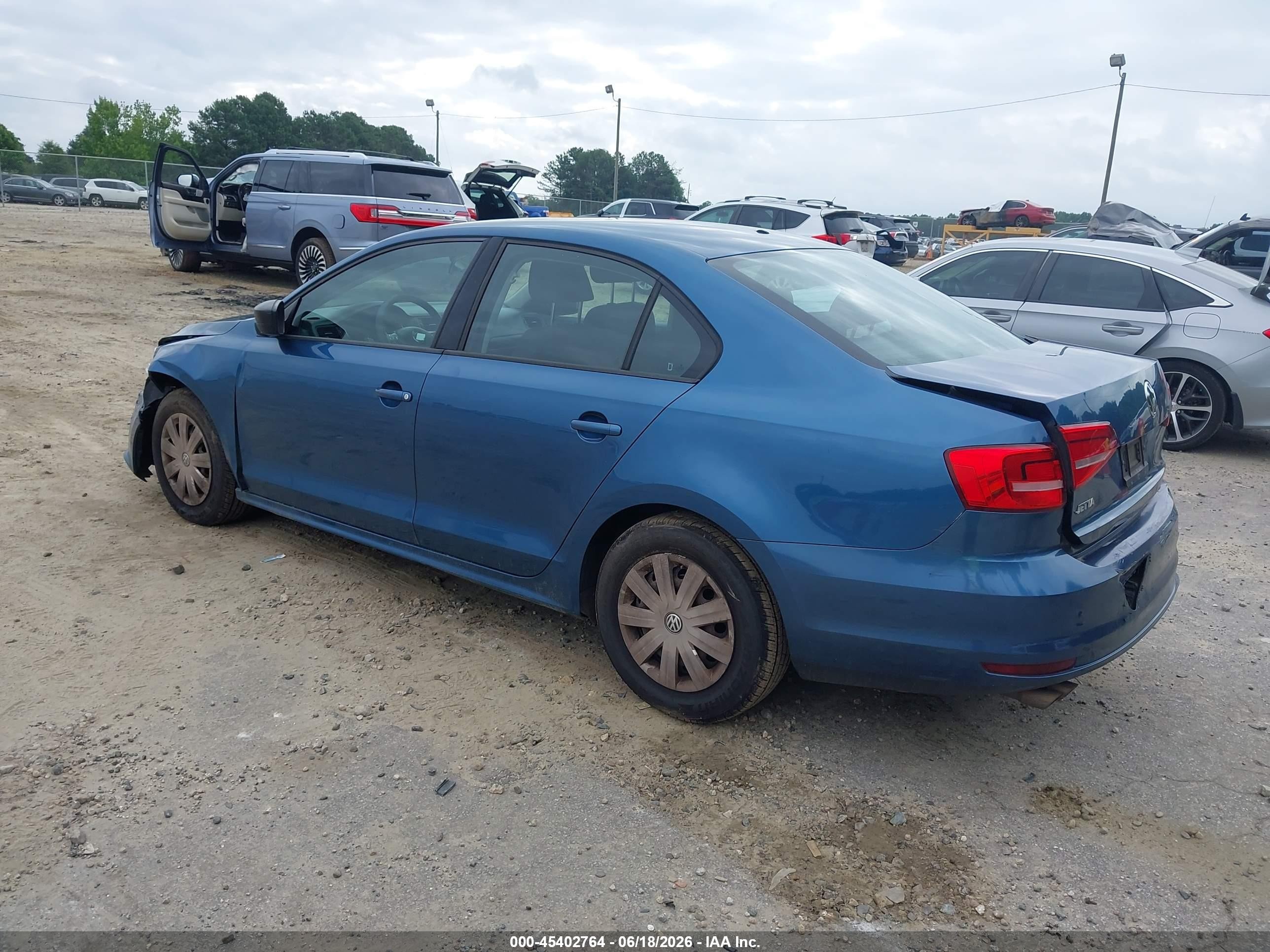 2015 Volkswagen Jetta 2.0l S Синий vin: 3VW2K7AJ3FM279725
